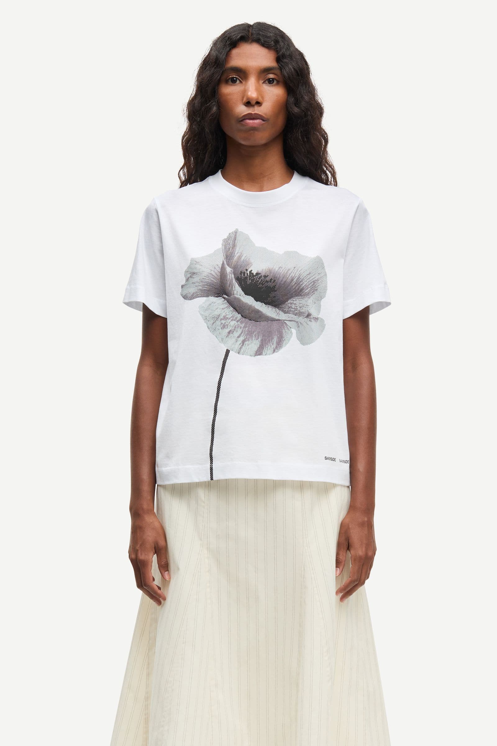 Sacamino ss t-shirt 15276 White Poppy