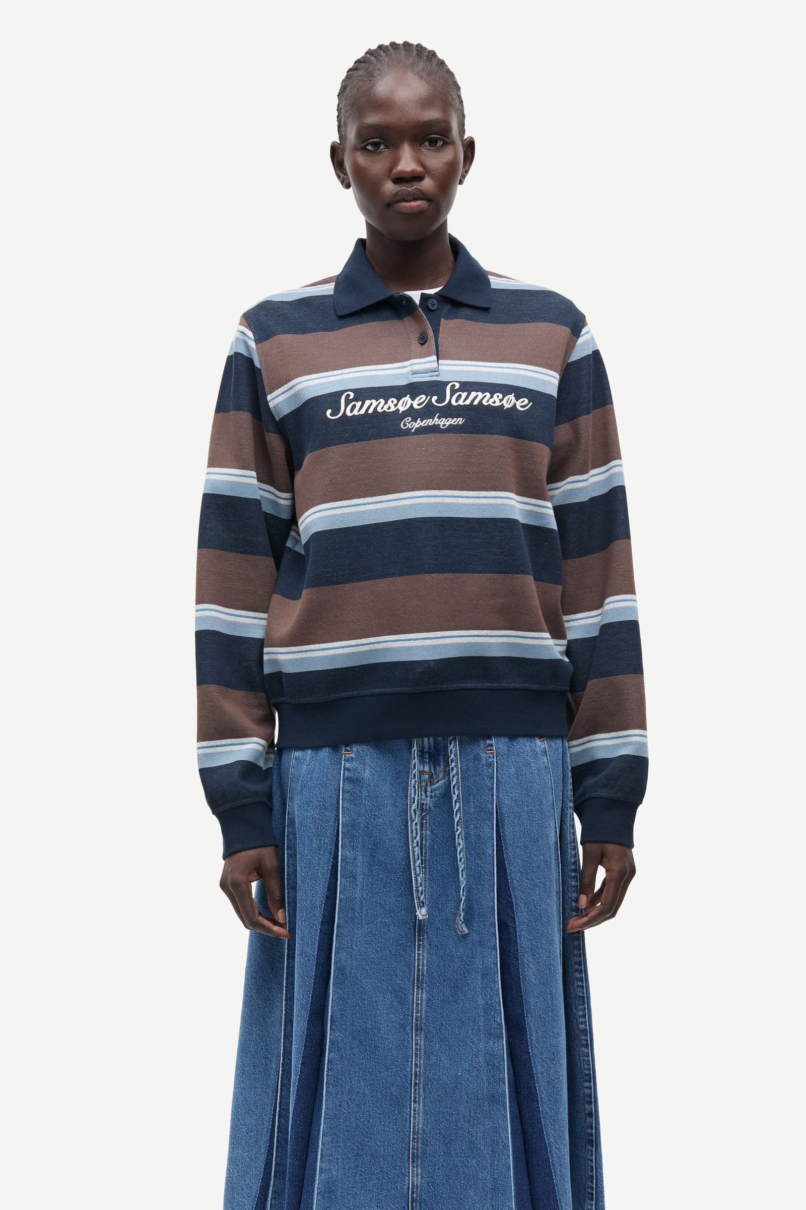 Sadory ls polo 15885 Brown Blue St.
