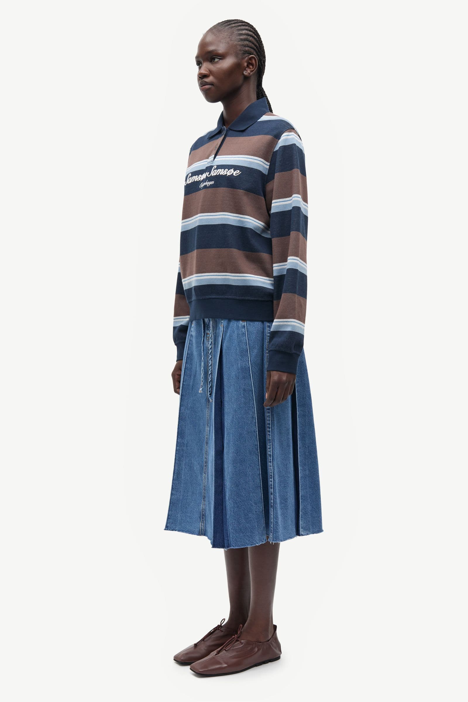Sadory ls polo 15885 Brown Blue St.