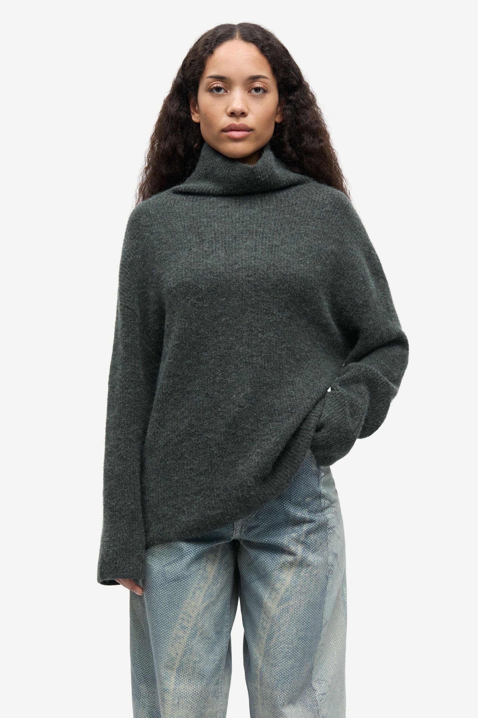 Sanoris turtleneck 7355 Dark Evergreen Mel.