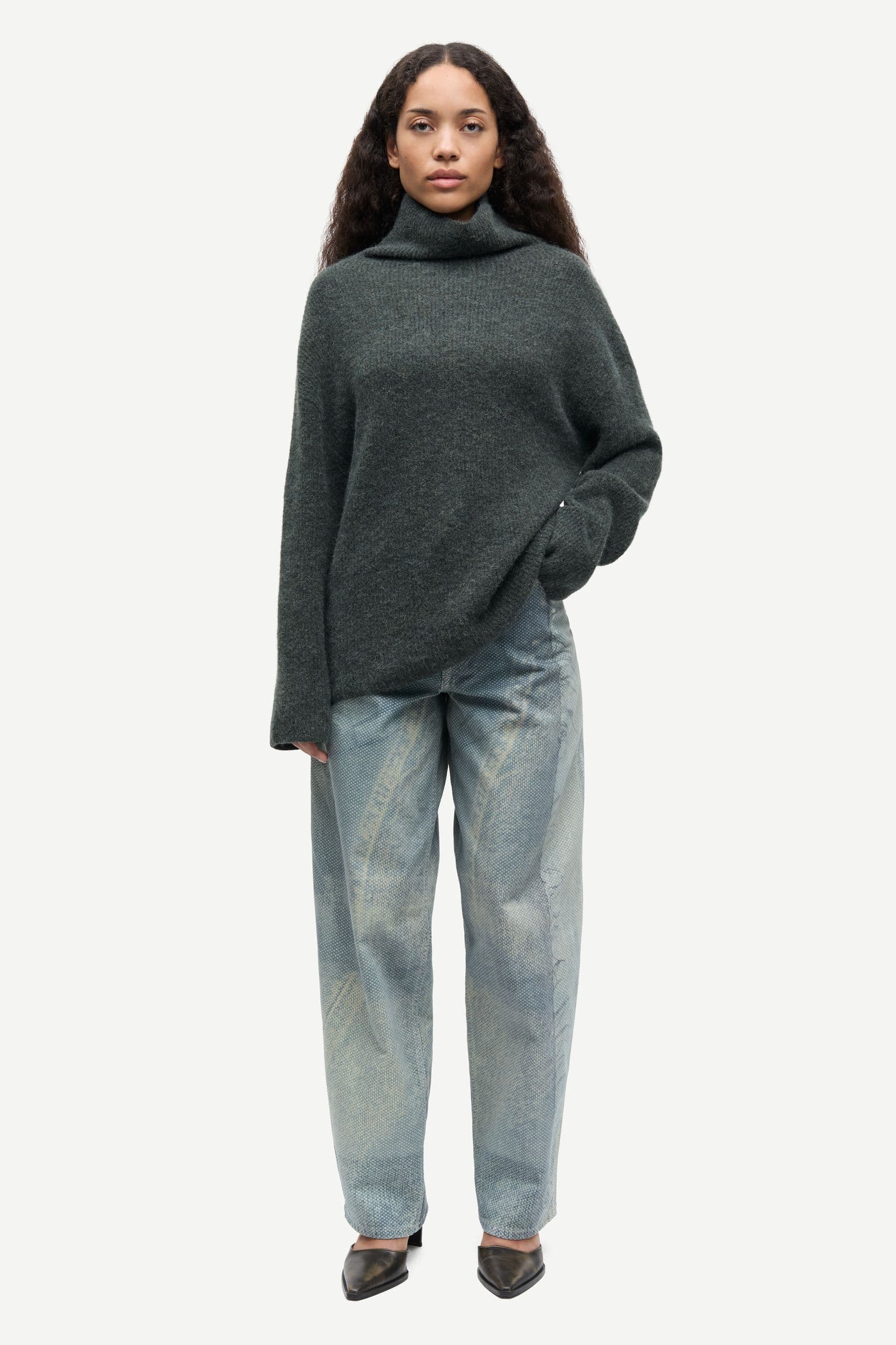 Sanoris turtleneck 7355 Dark Evergreen Mel.