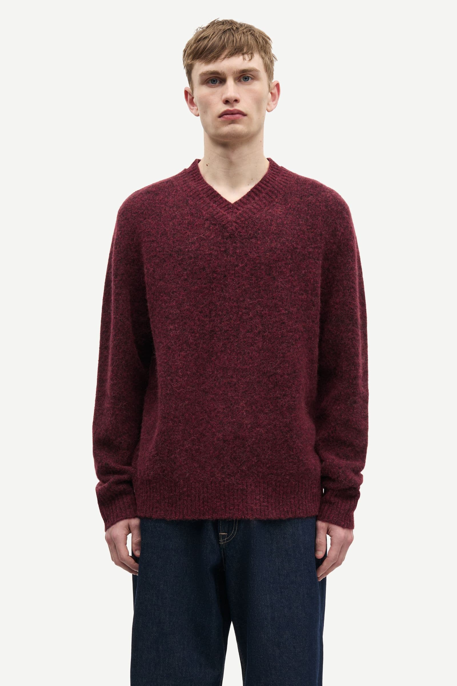 Safloyd v-neck 15827 Rum Raisin Mel.