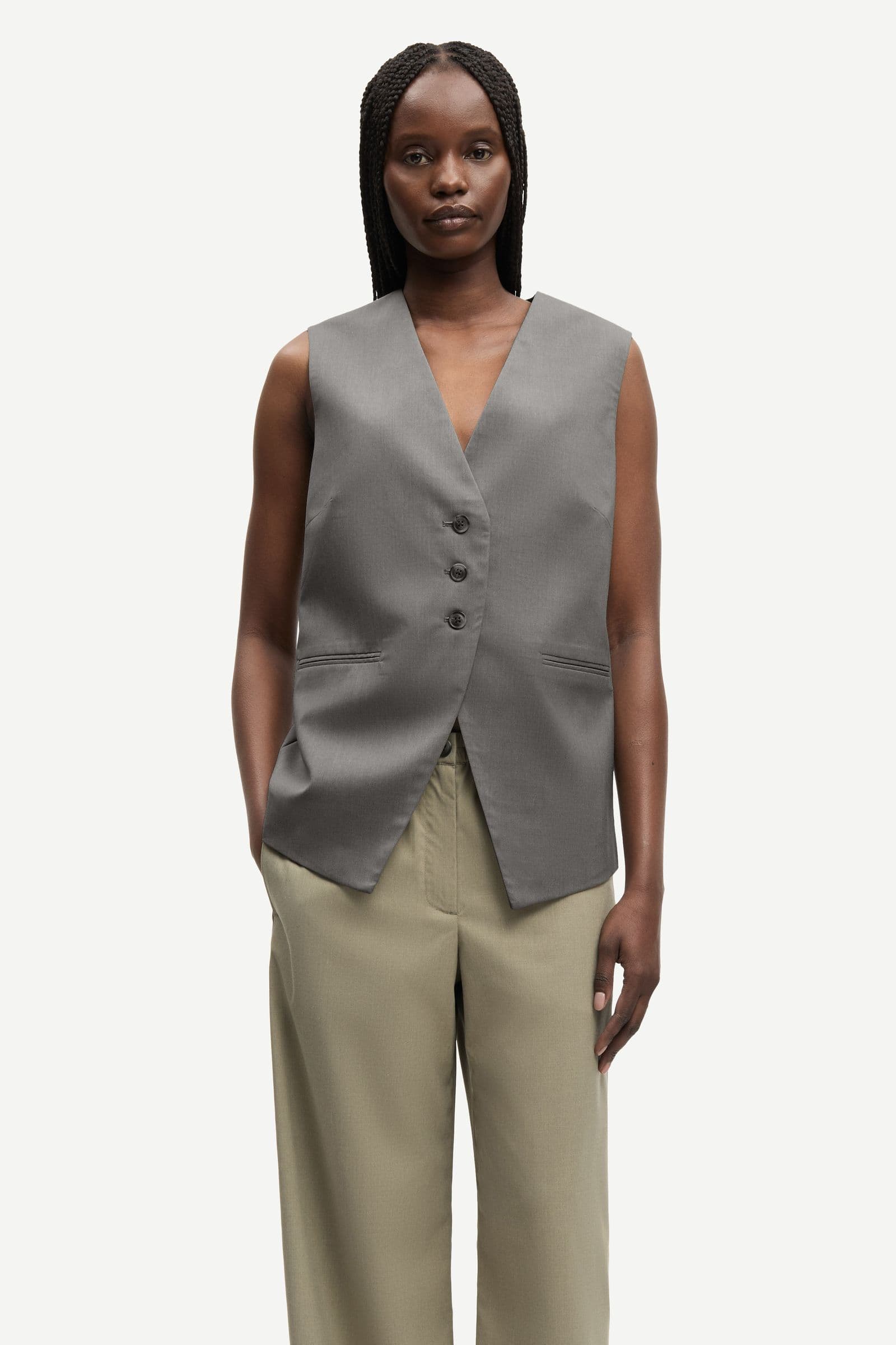 Satova vest 15145 Gun Metal Mel.