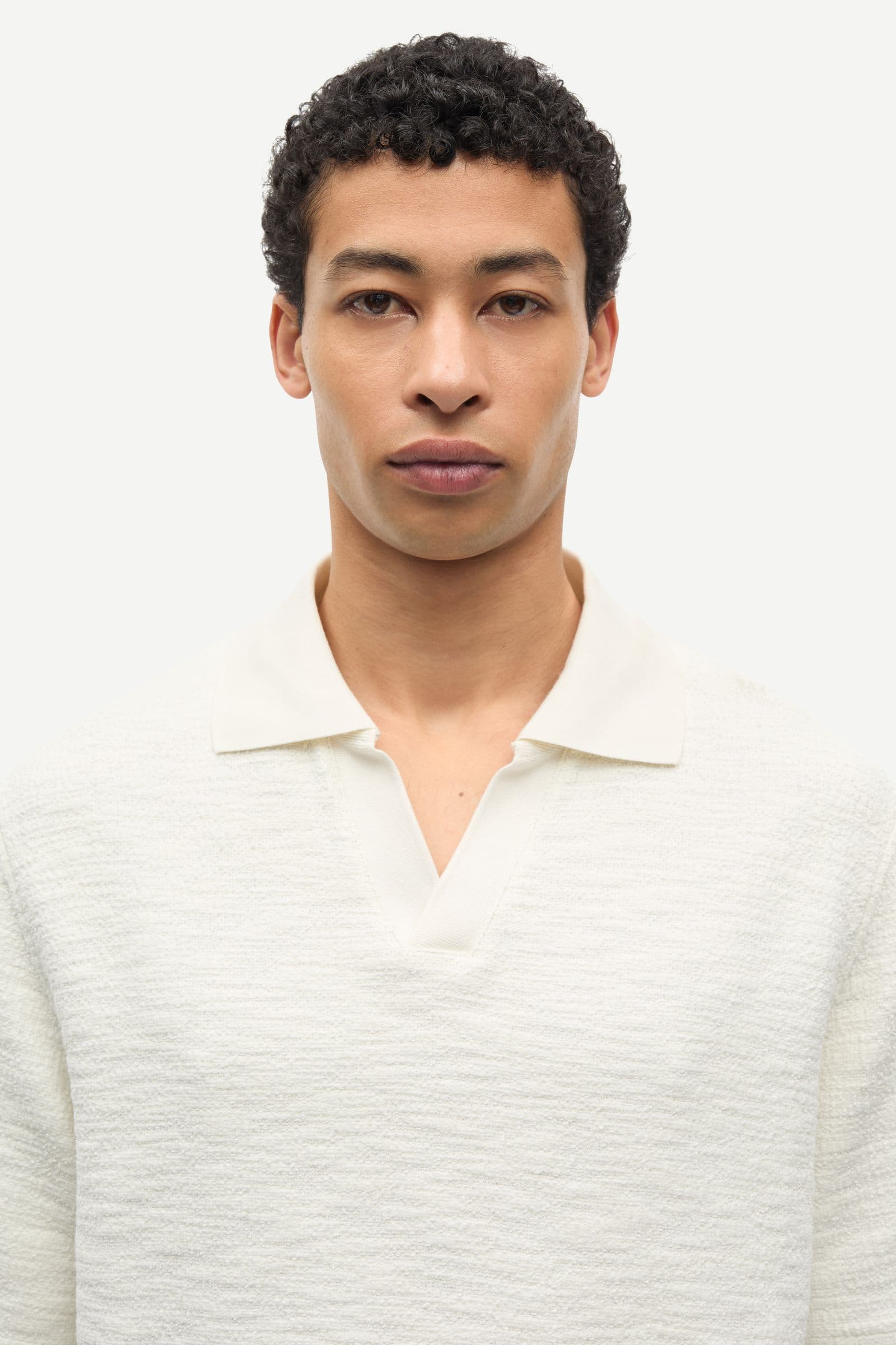 Samac v-neck polo 15974 Clear Cream