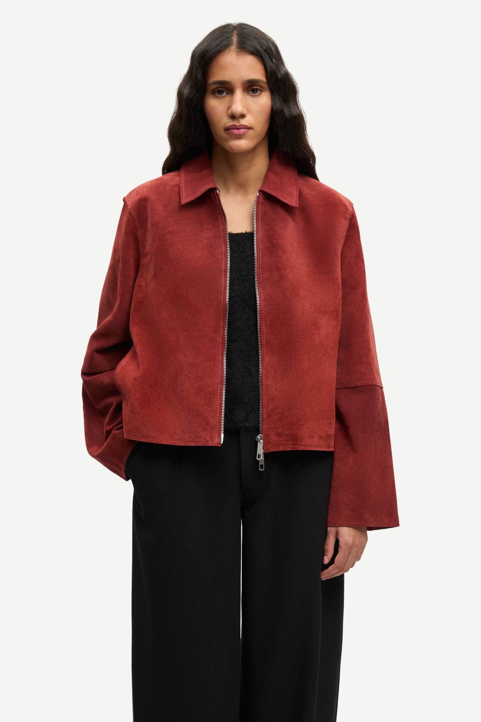 Salylo suede jacket 15927 FIRED BRICK