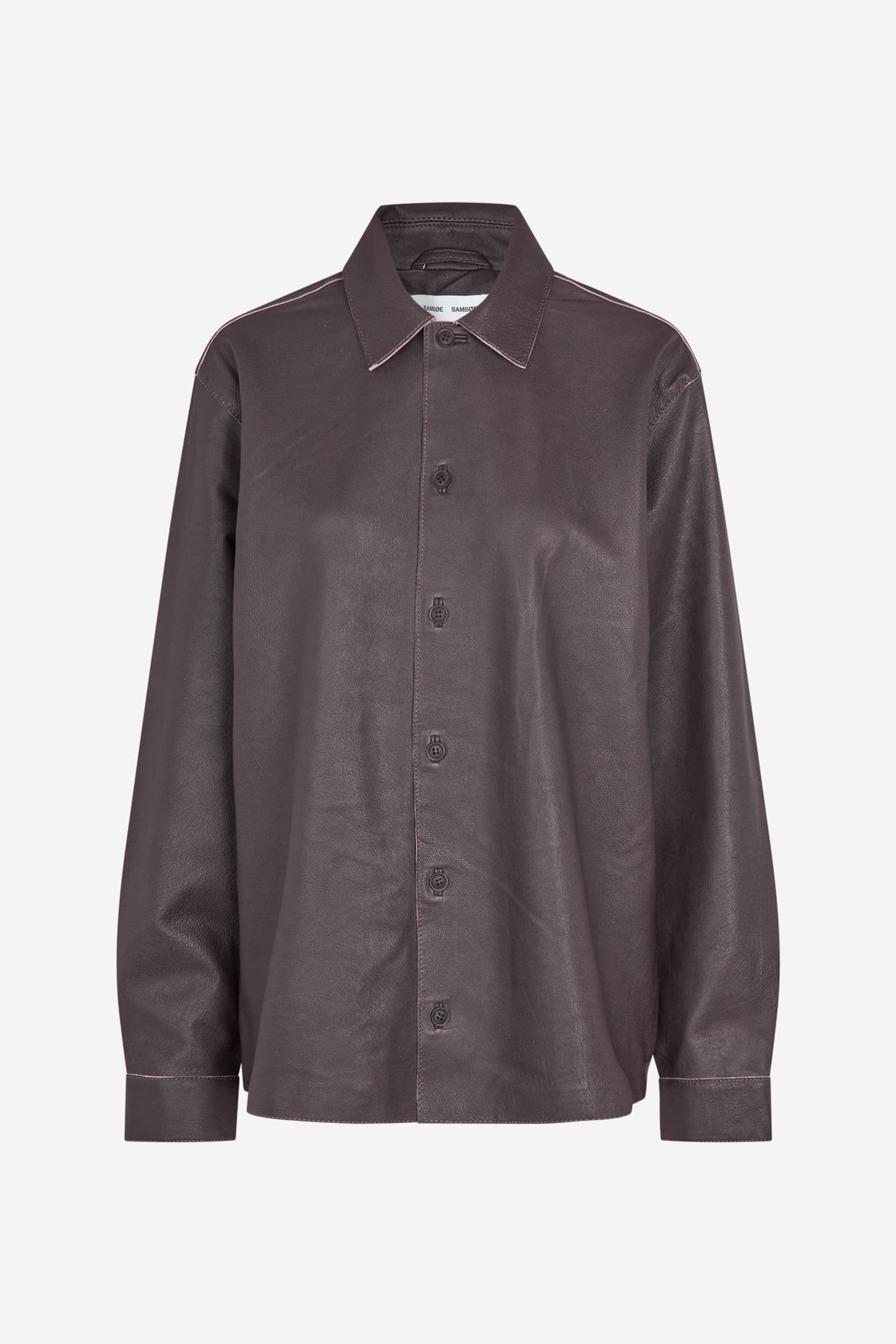 Sadamon leather overshirt 16022 Black Olive