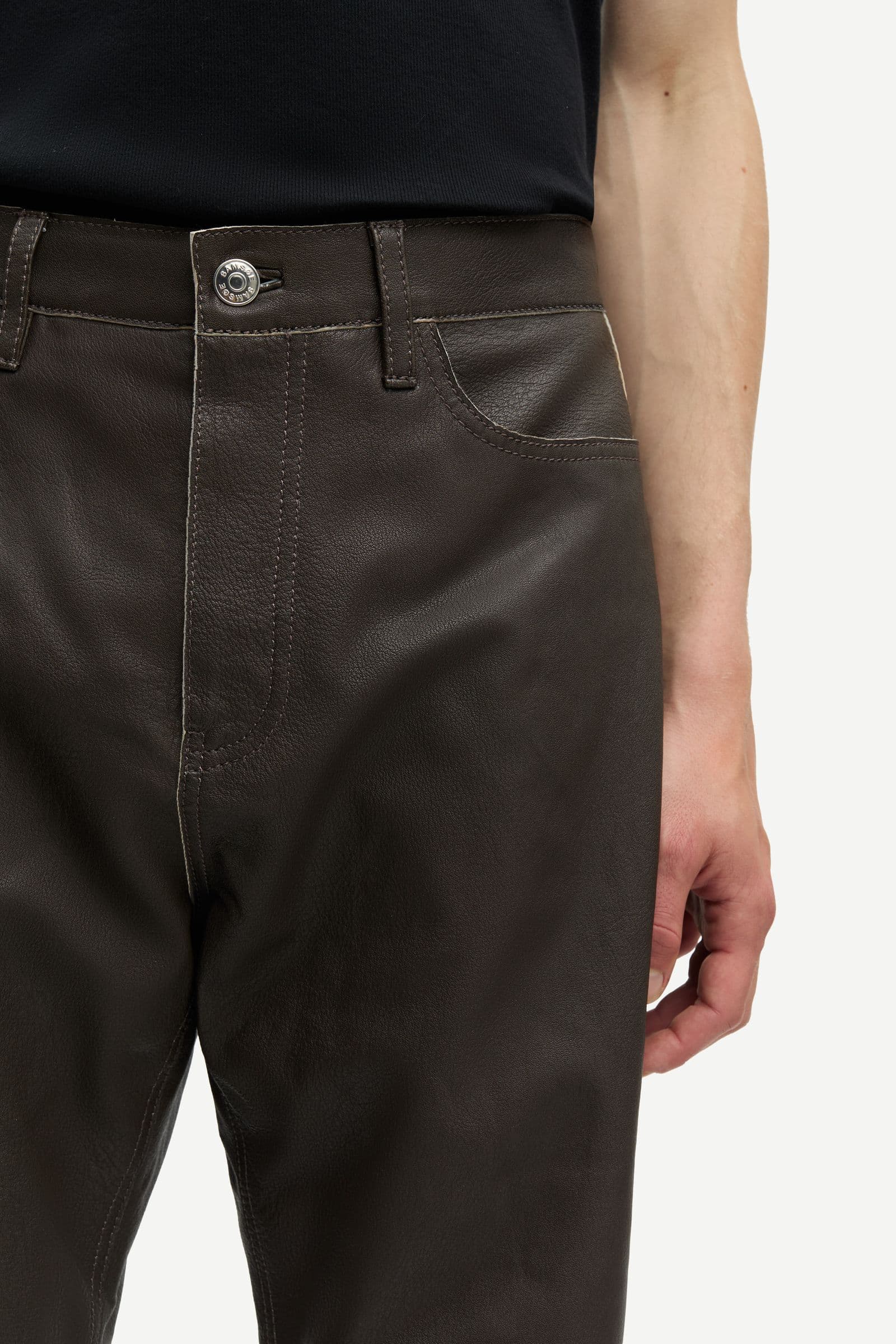 Saeddie leather trousers 16022 Black Olive