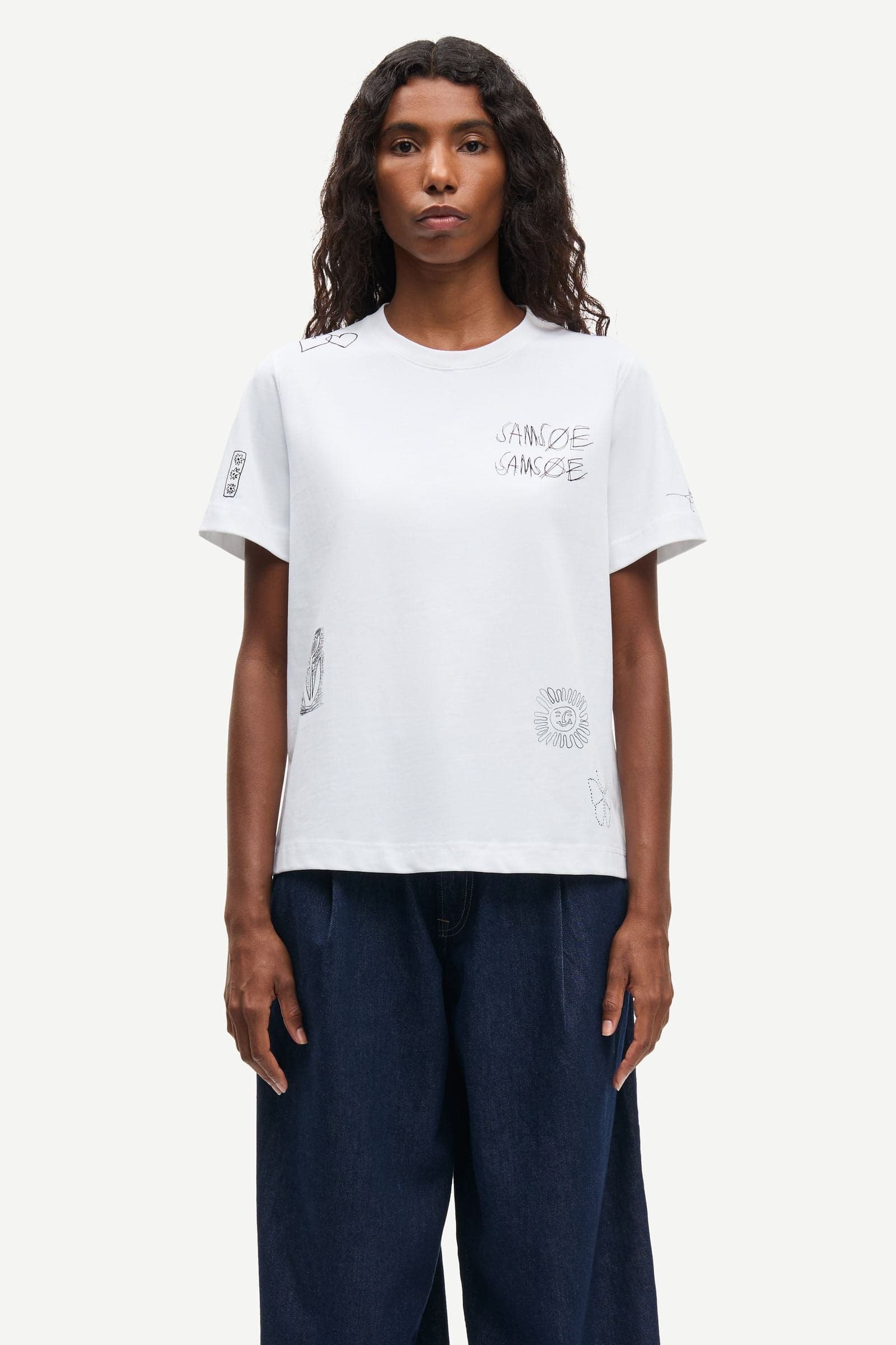 Sacamino ss t-shirt 11725 White Scribbles