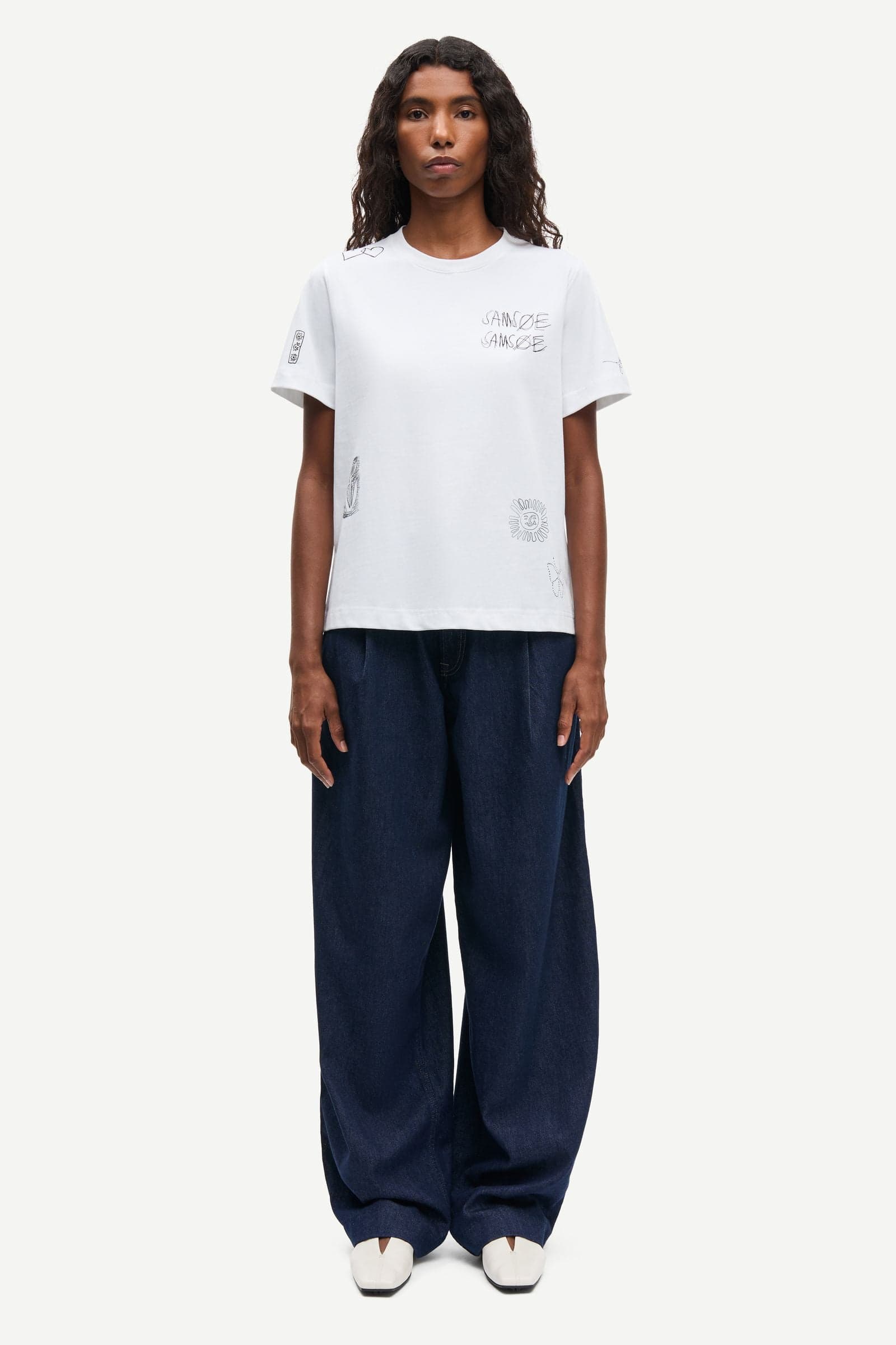 Sacamino ss t-shirt 11725 White Scribbles