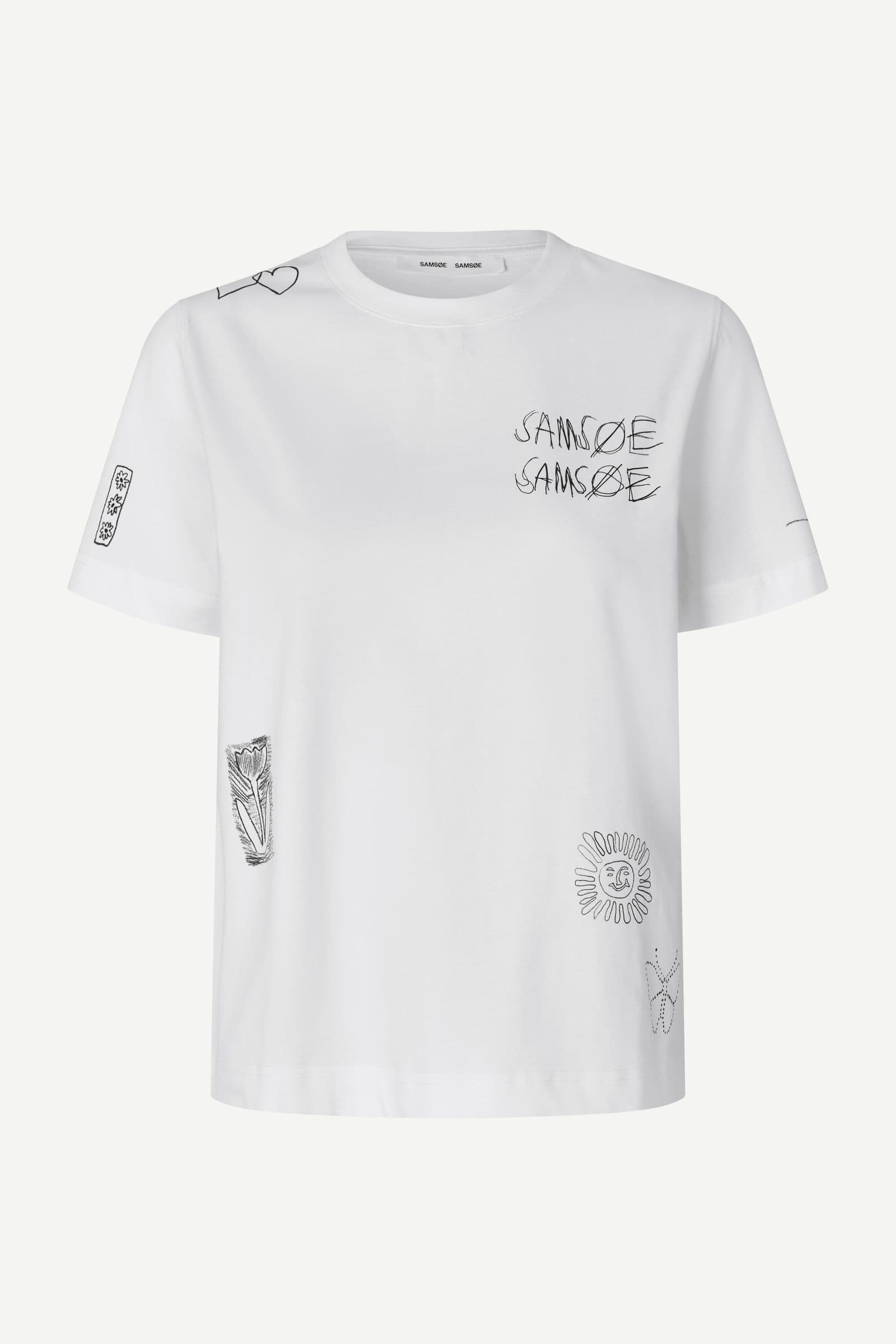 Sacamino ss t-shirt 11725 White Scribbles