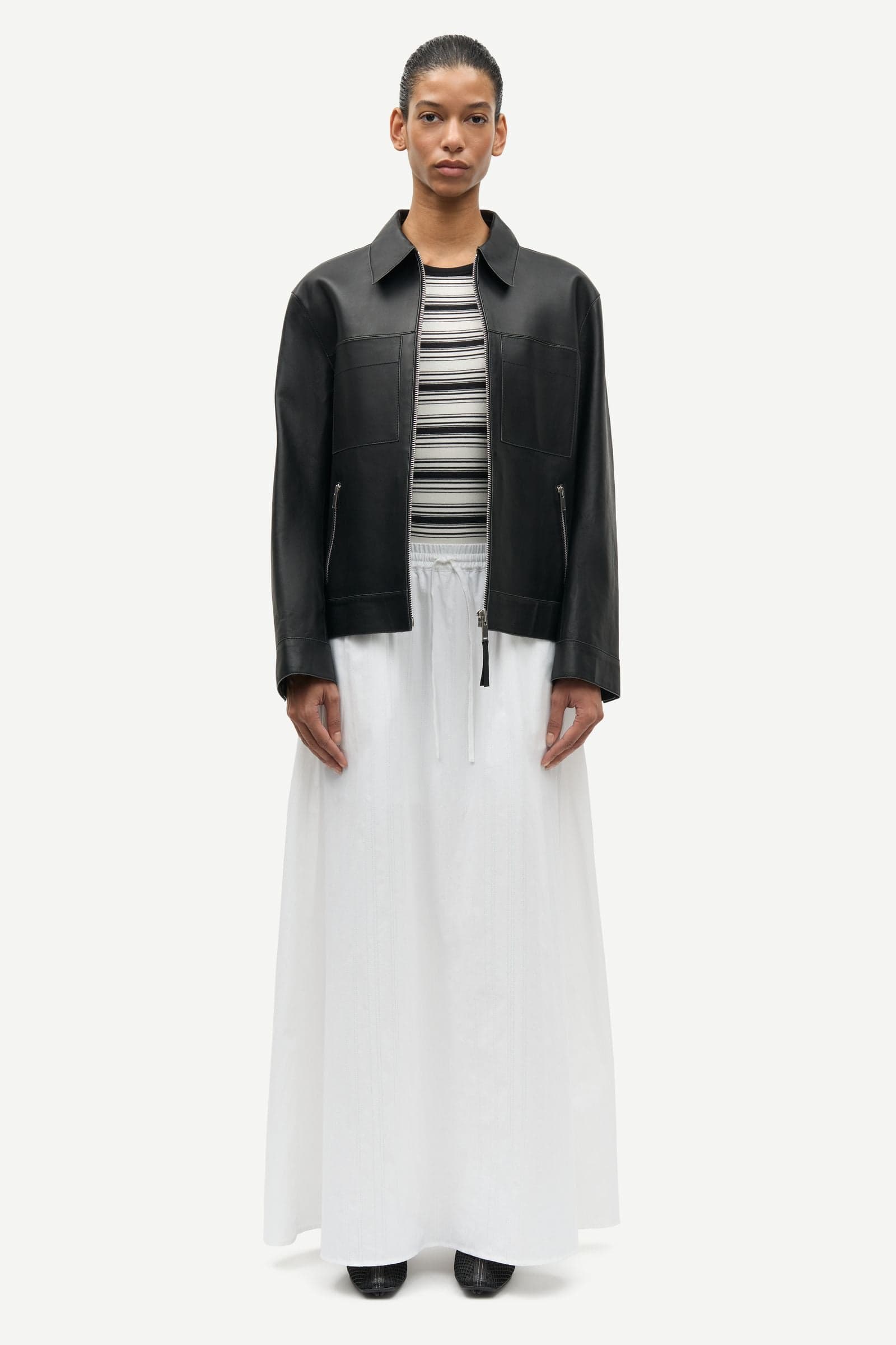 Satina maxi skirt 15904 White