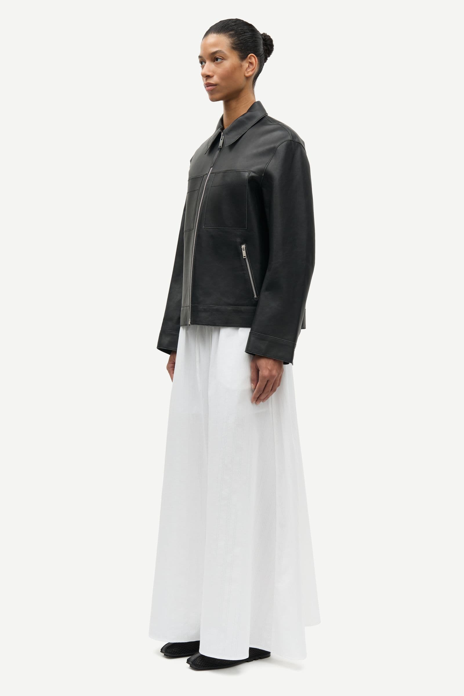 Satina maxi skirt 15904 White