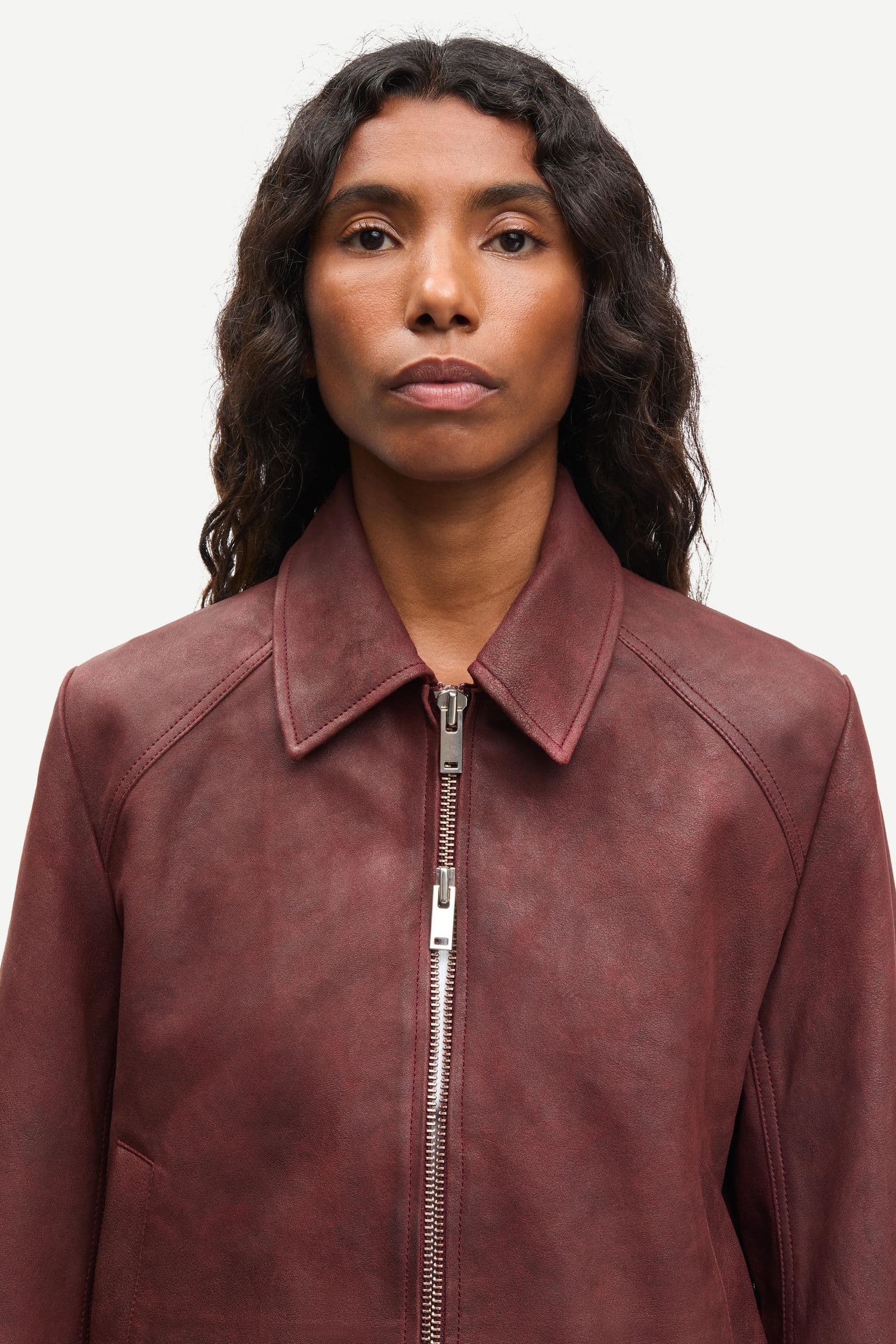 Sashiva leather jacket 16053 Fudge