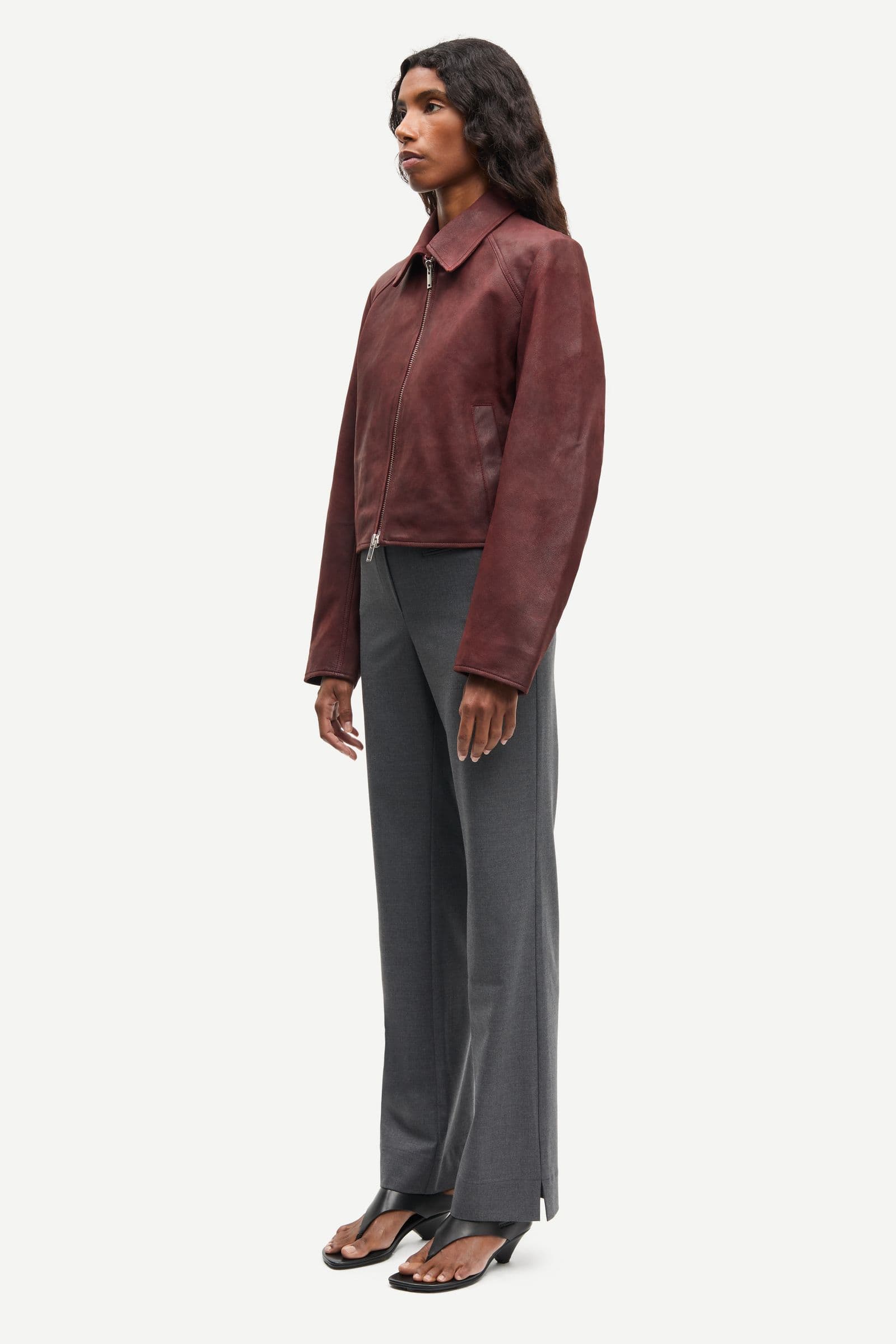 Sashiva leather jacket 16053 Fudge