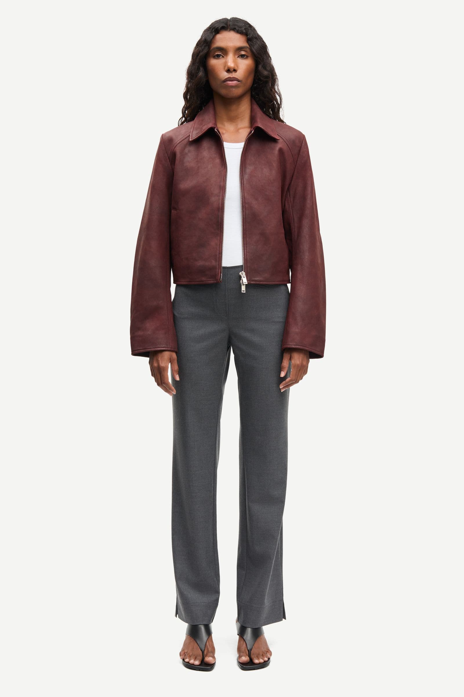 Sashiva leather jacket 16053 Fudge