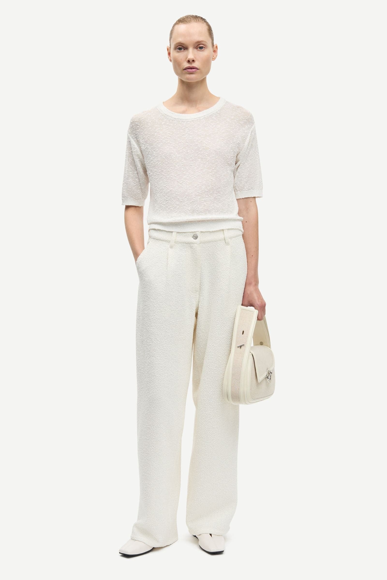 Saharper pleat trousers 16056 Egret