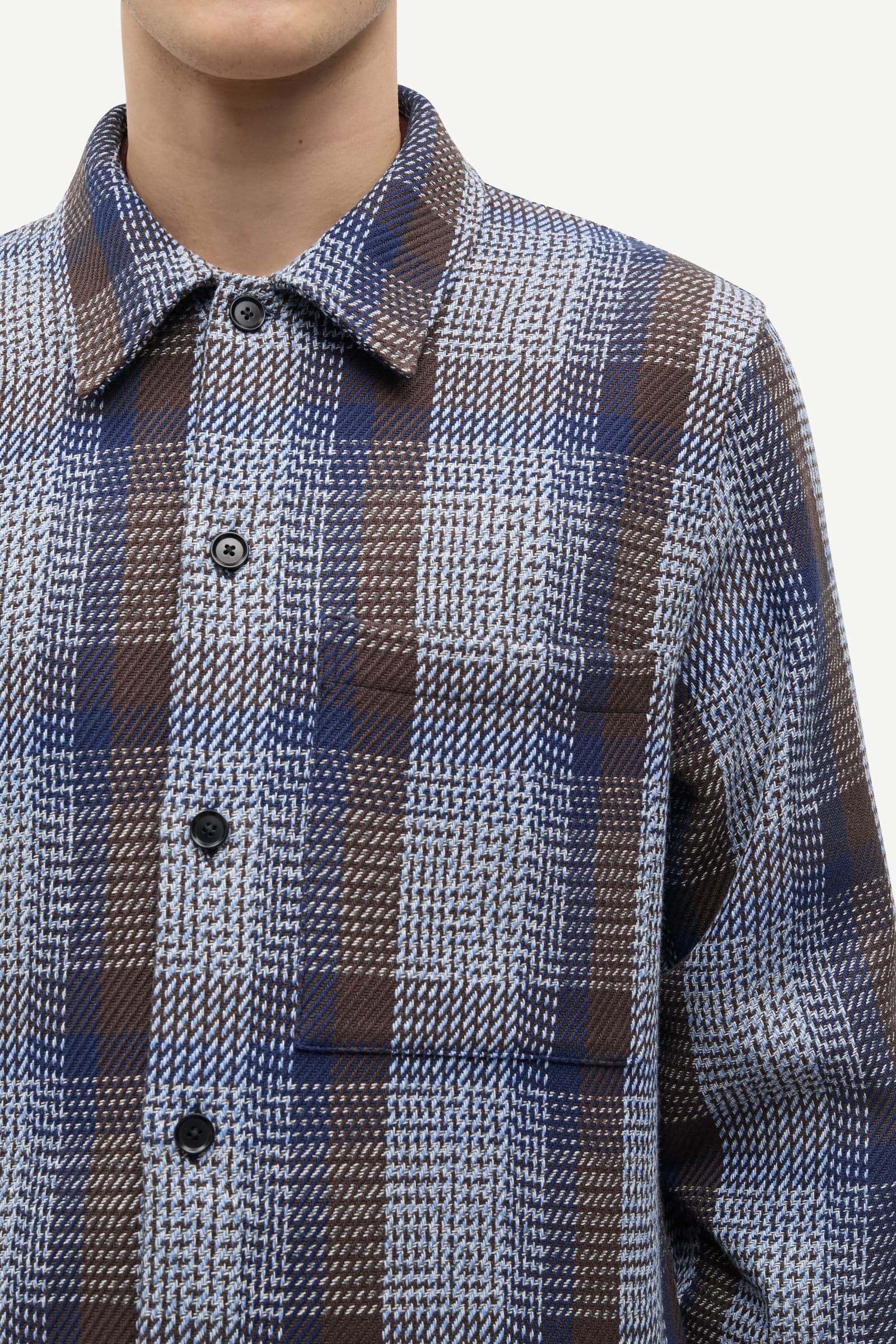Sataka JB overshirt 16080 Brown Mel. Ch.