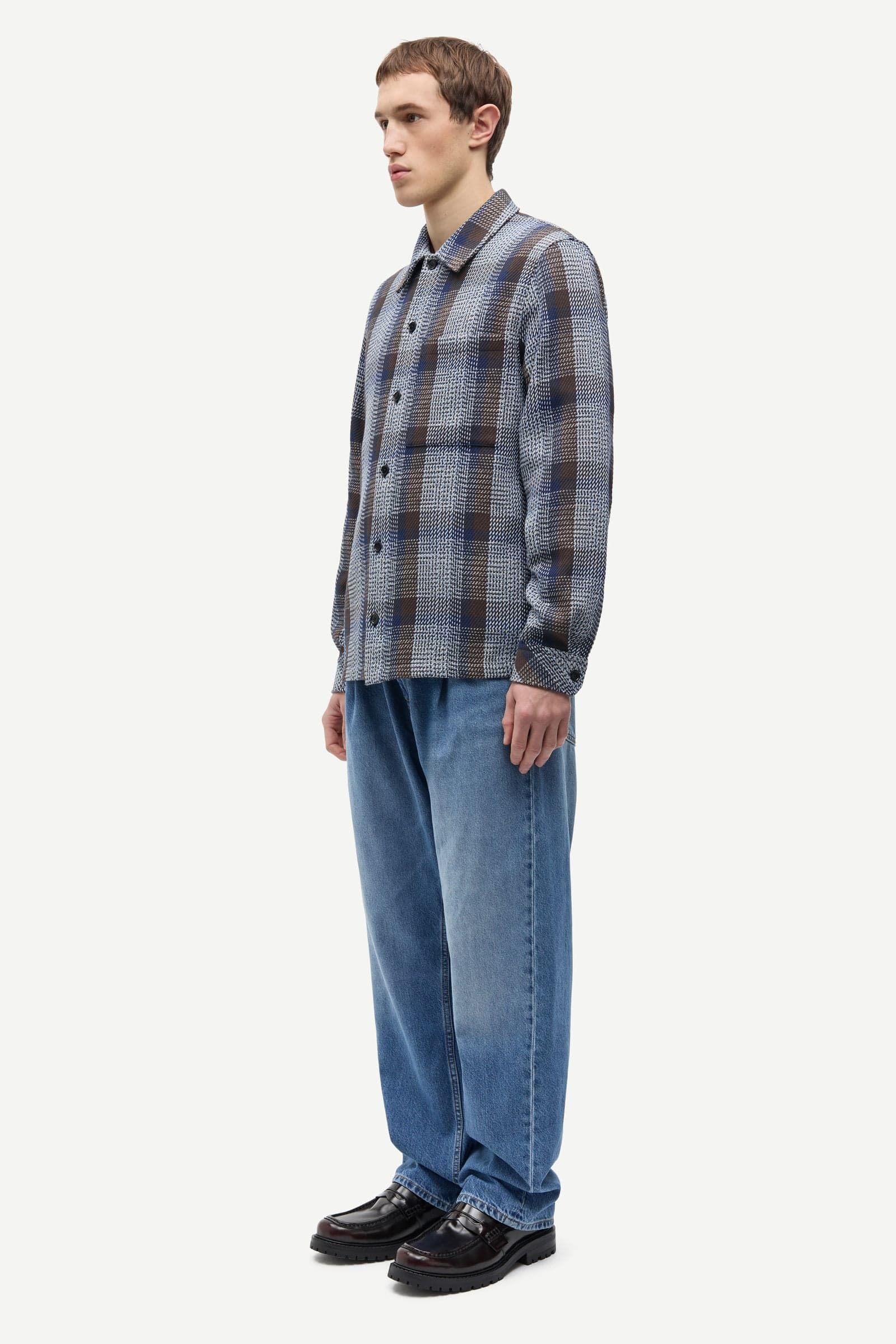 Sataka JB overshirt 16080 Brown Mel. Ch.