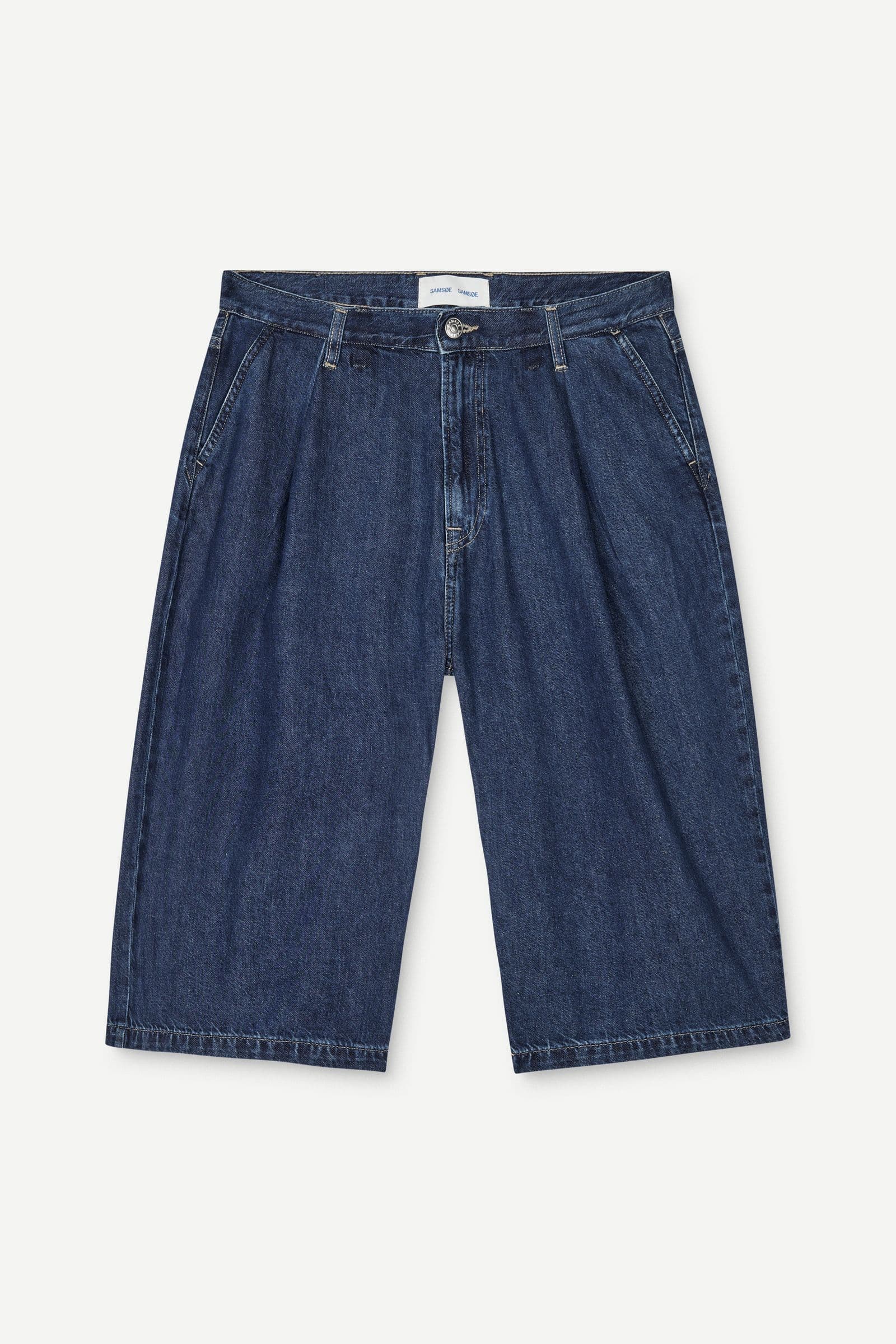 Saroger pleat shorts 16014 Washed soft denim