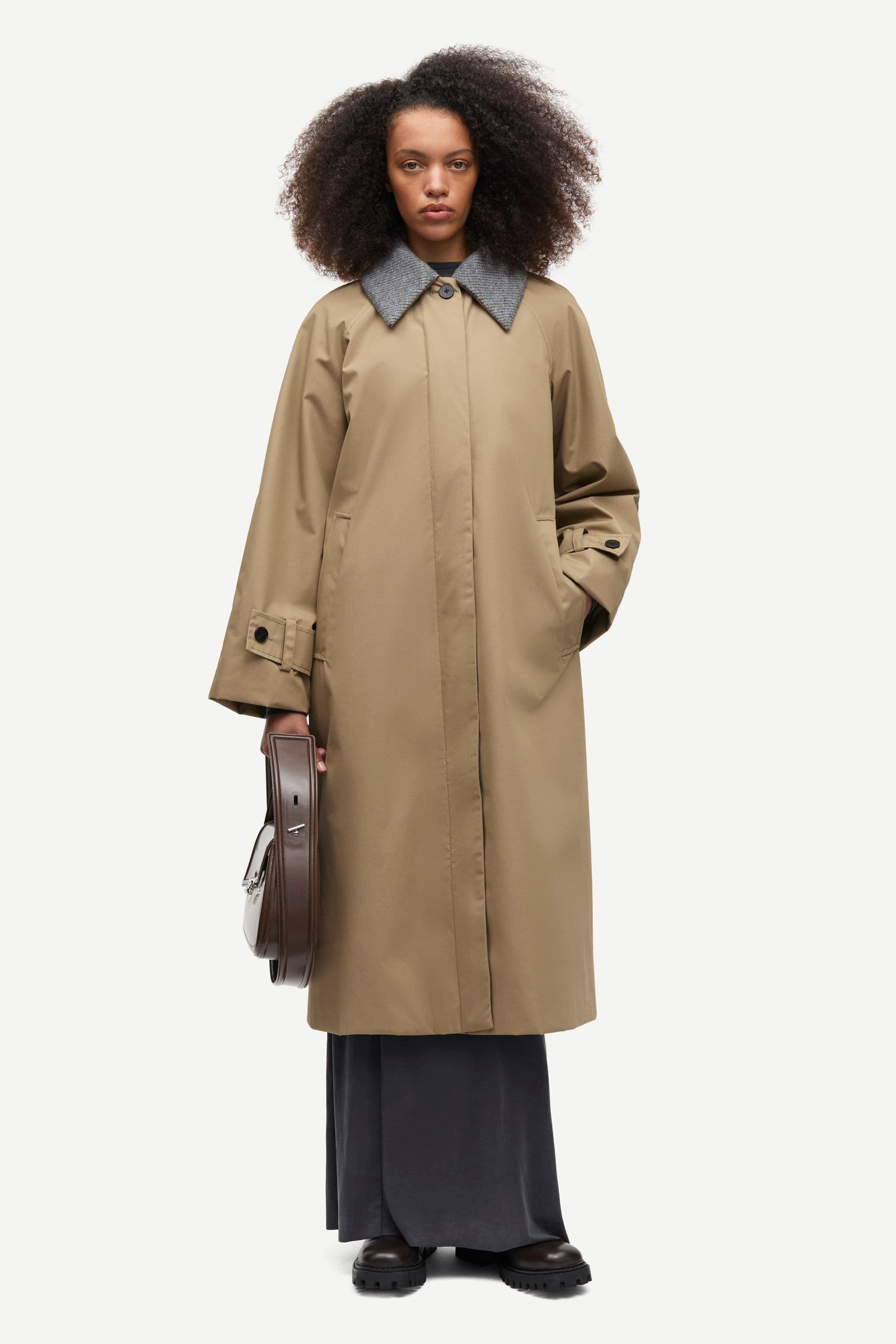 Saalmys coat 15923 Lead Gray