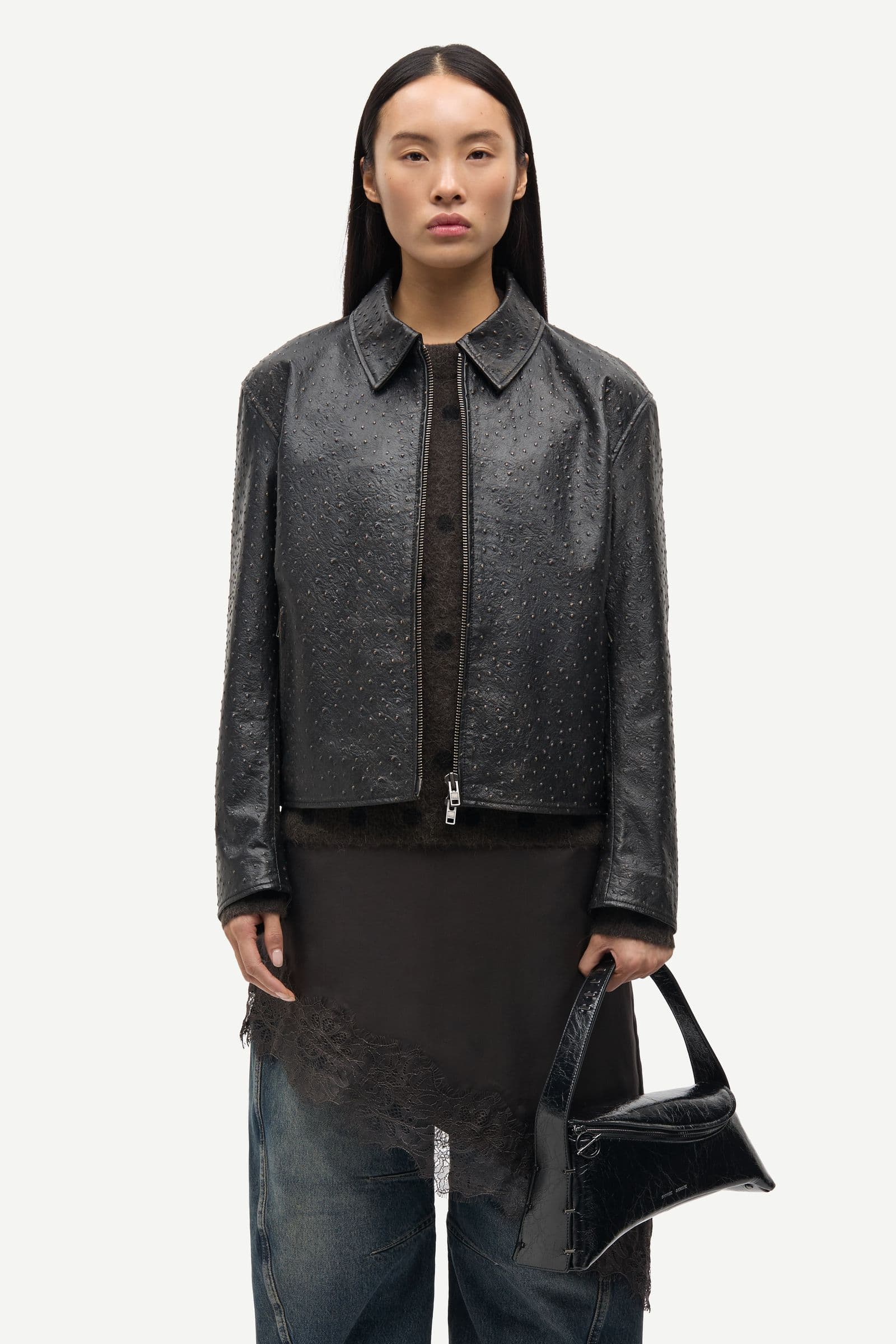 Salylo leather jacket 16175 Mulch