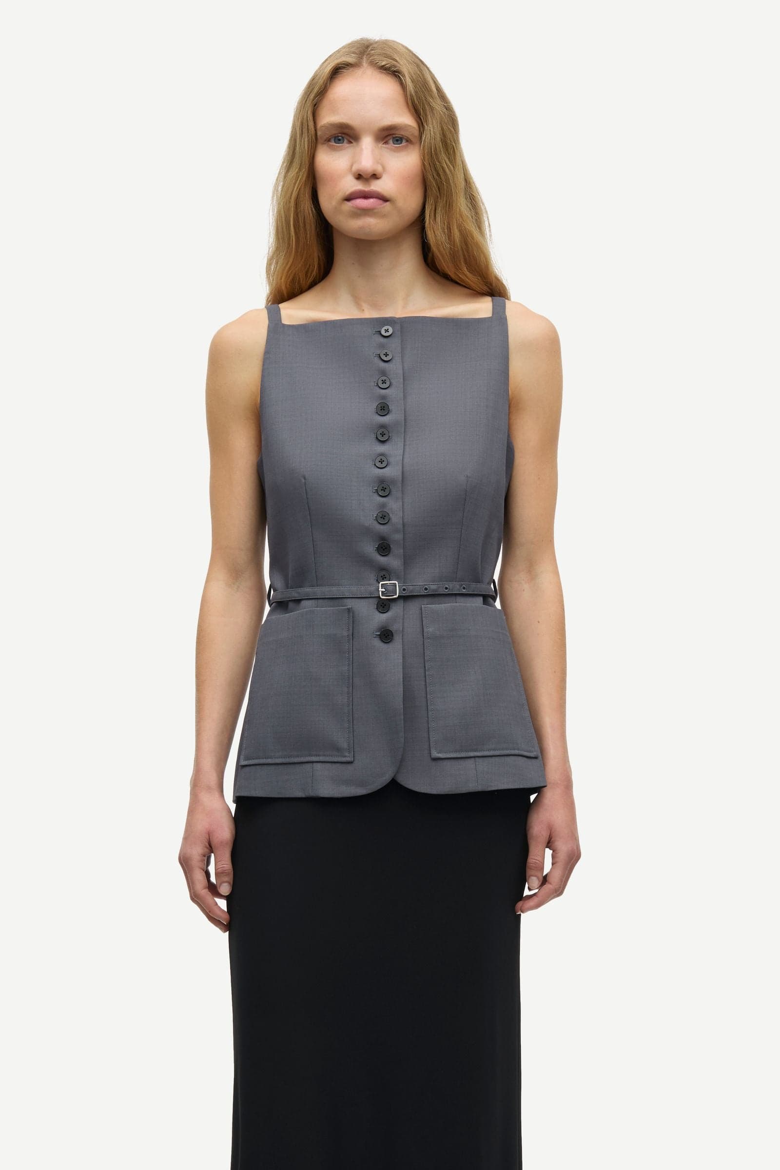 Sahelly vest 16178 Dark grey mel.