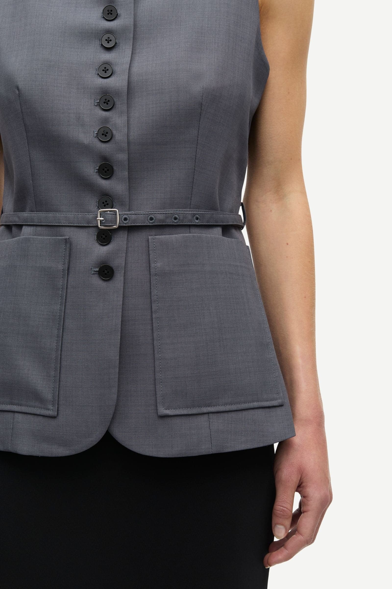 Sahelly vest 16178 Dark grey mel.