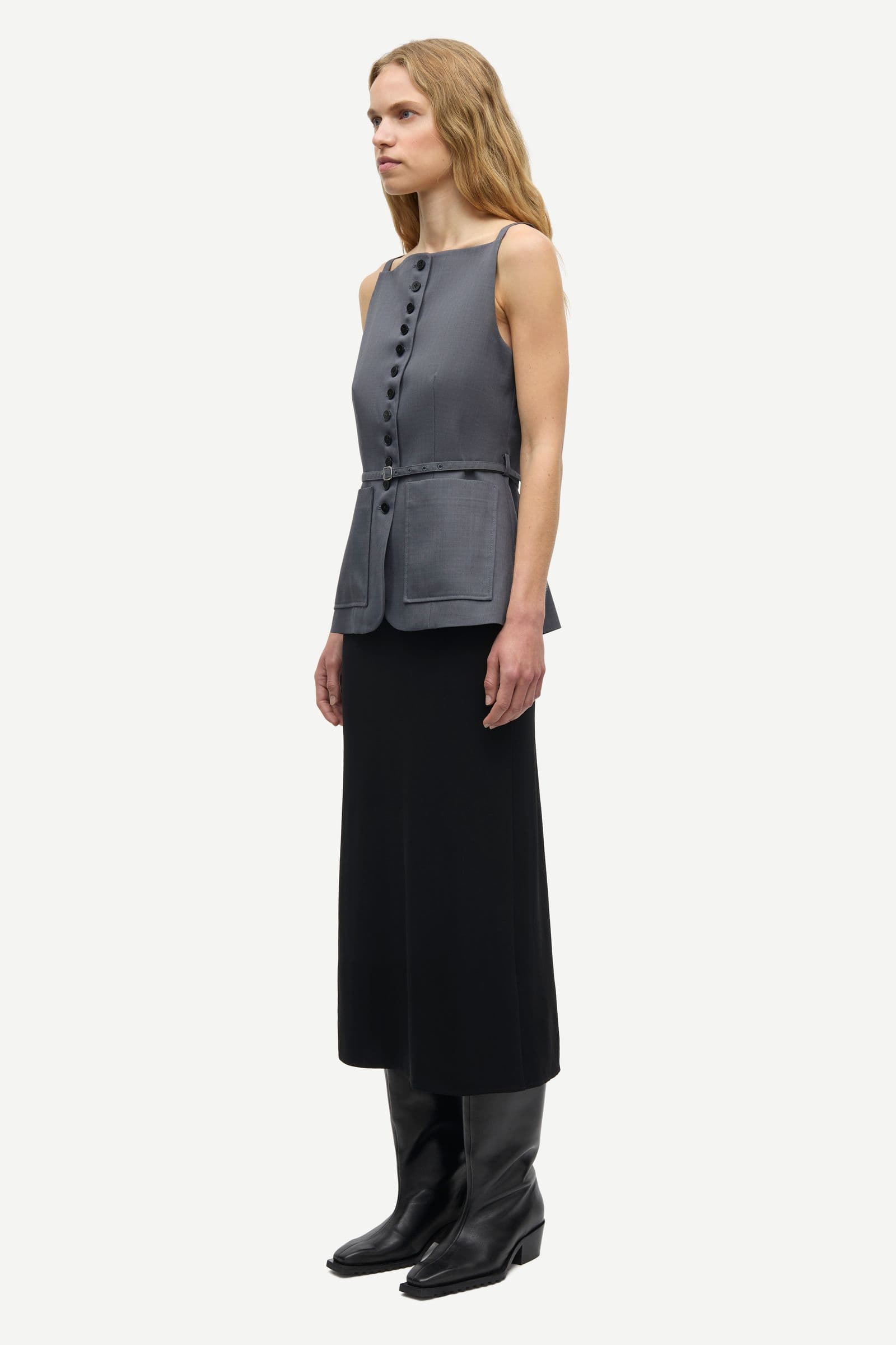 Sahelly vest 16178 Dark grey mel.