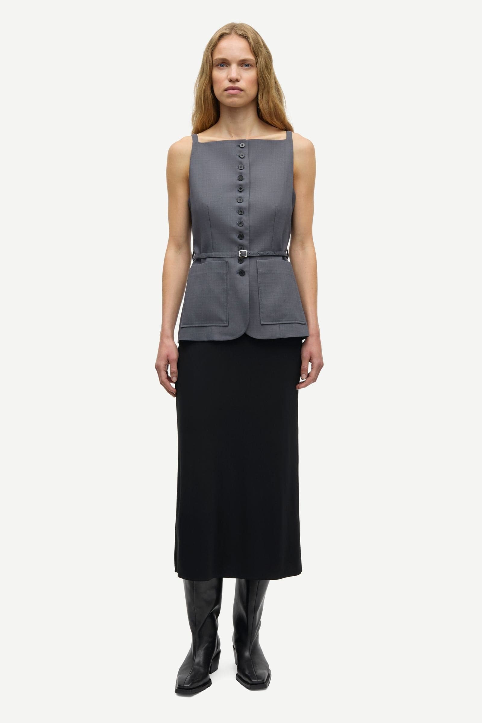 Sahelly vest 16178 Dark grey mel.