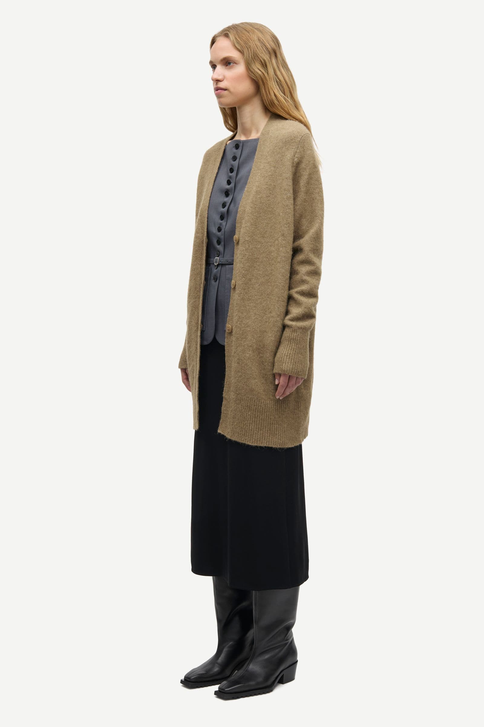Sanor long cardigan 7355 Lead Gray