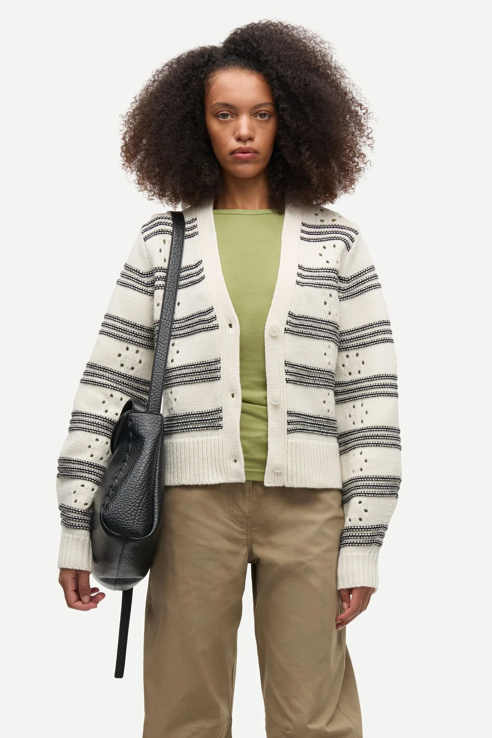 Sapolly pointelle cardigan 11250 Egret