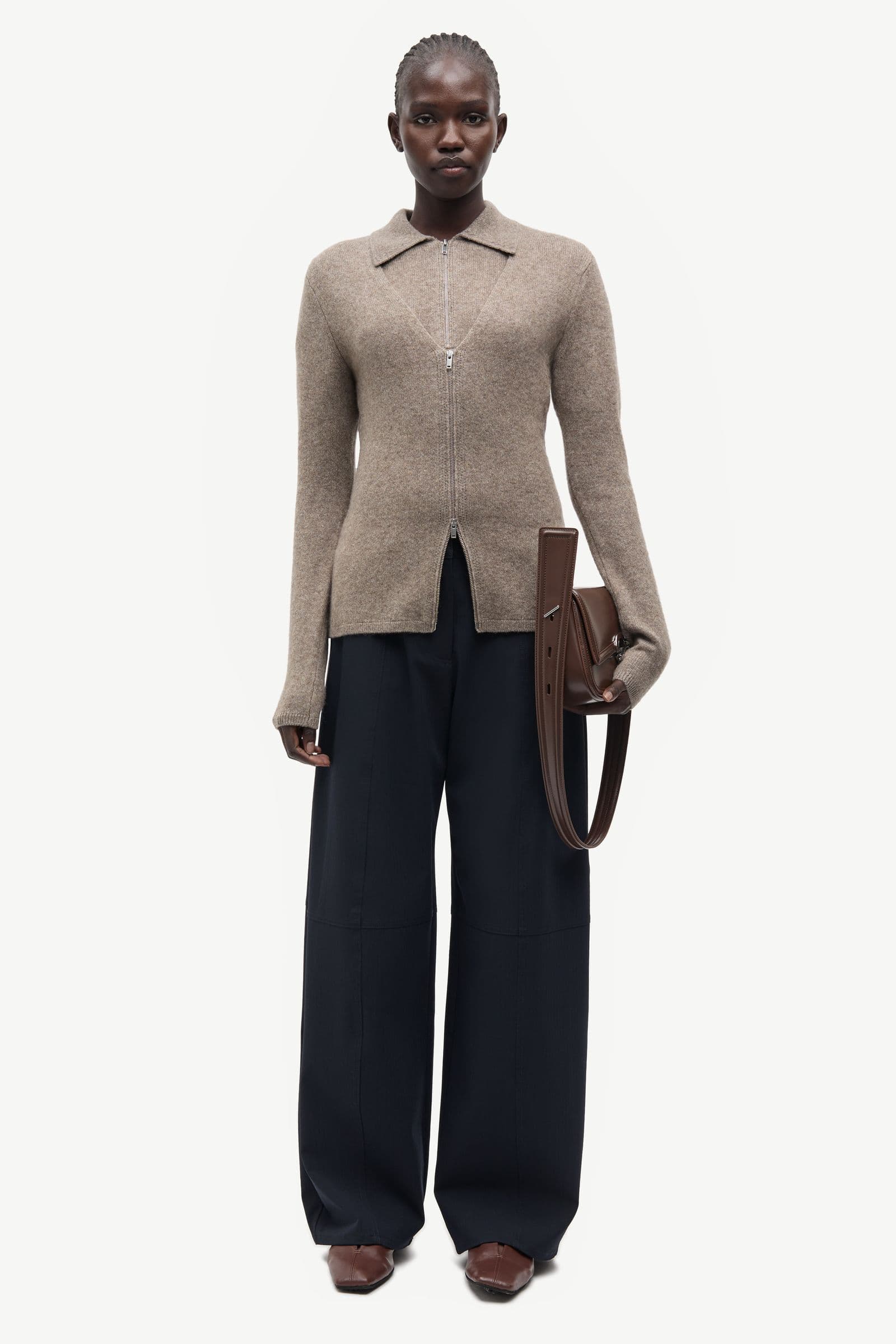 Sanelo zip cardigan 15722 Lead Gray Mel.