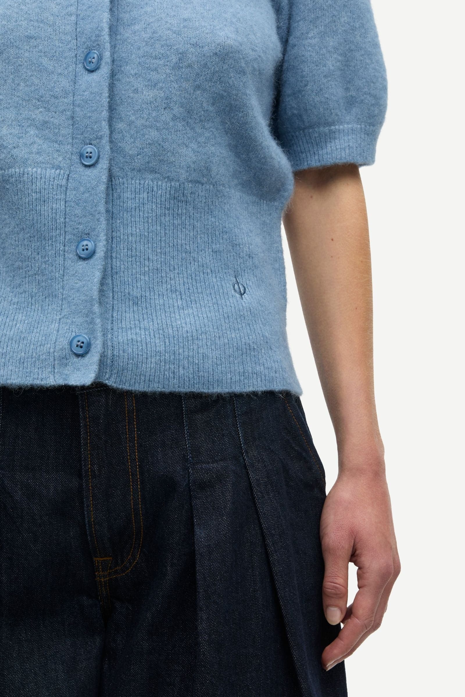 Salora SS cardigan 15556 Windward Blue