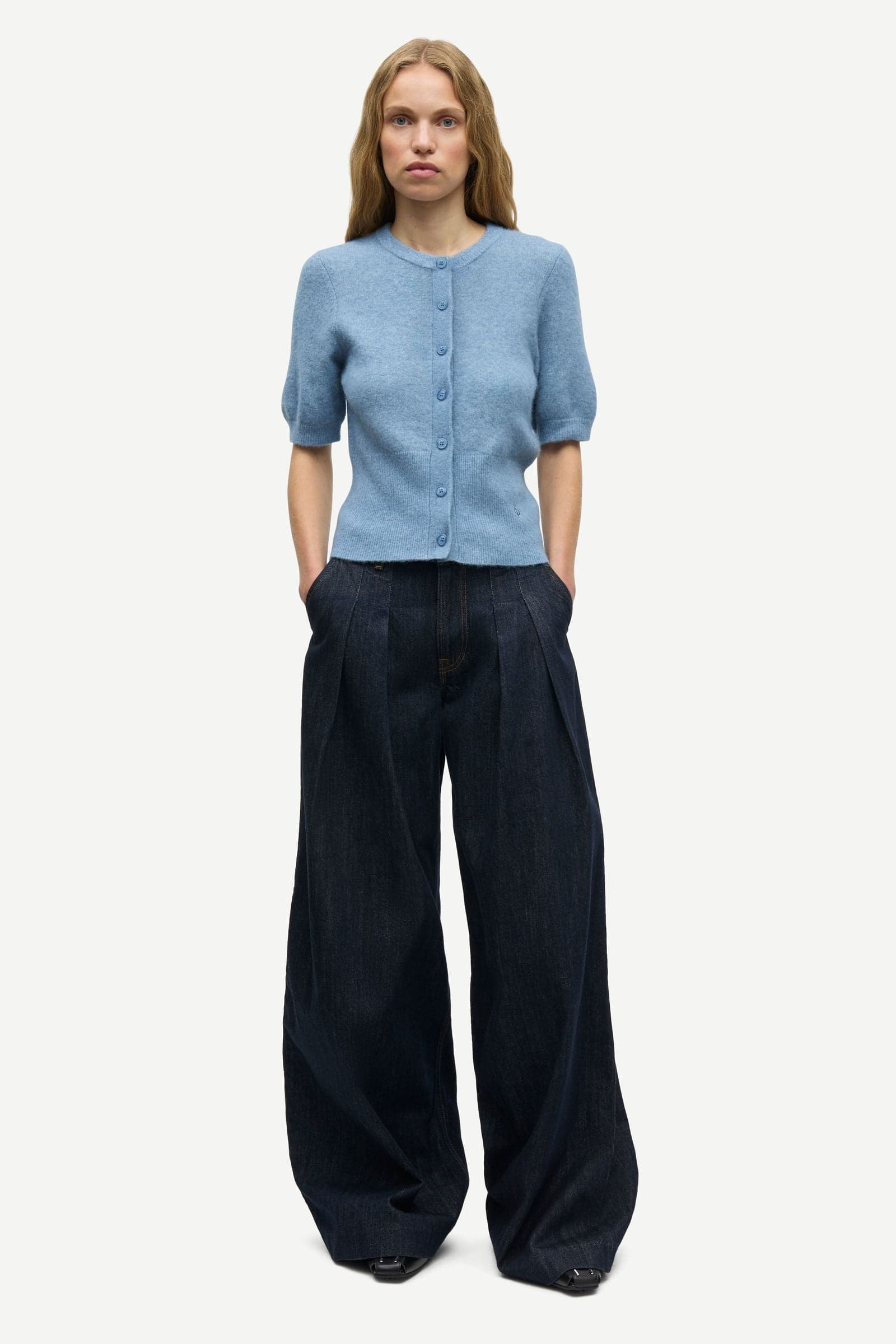 Salora SS cardigan 15556 Windward Blue