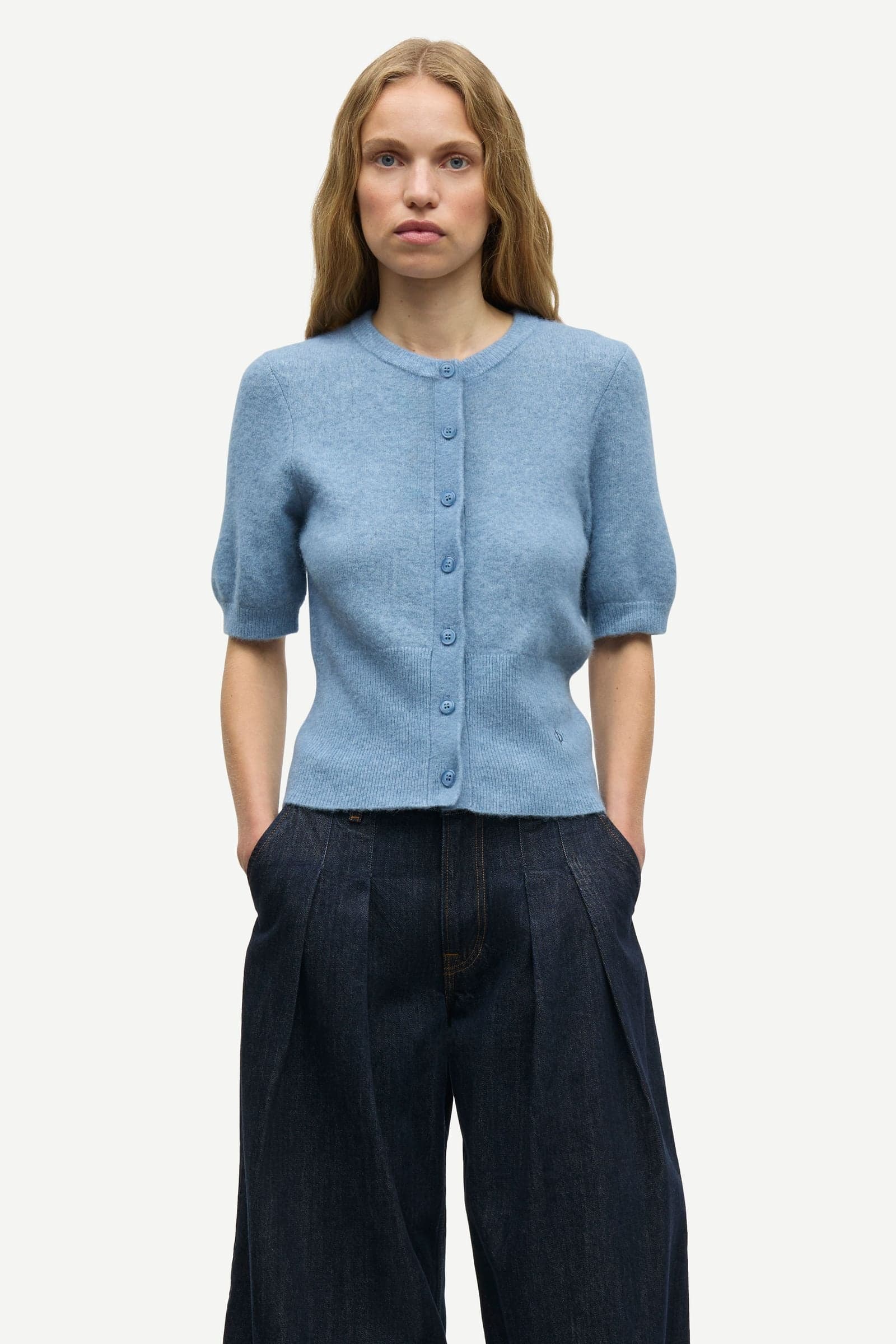 Salora SS cardigan 15556 Windward Blue