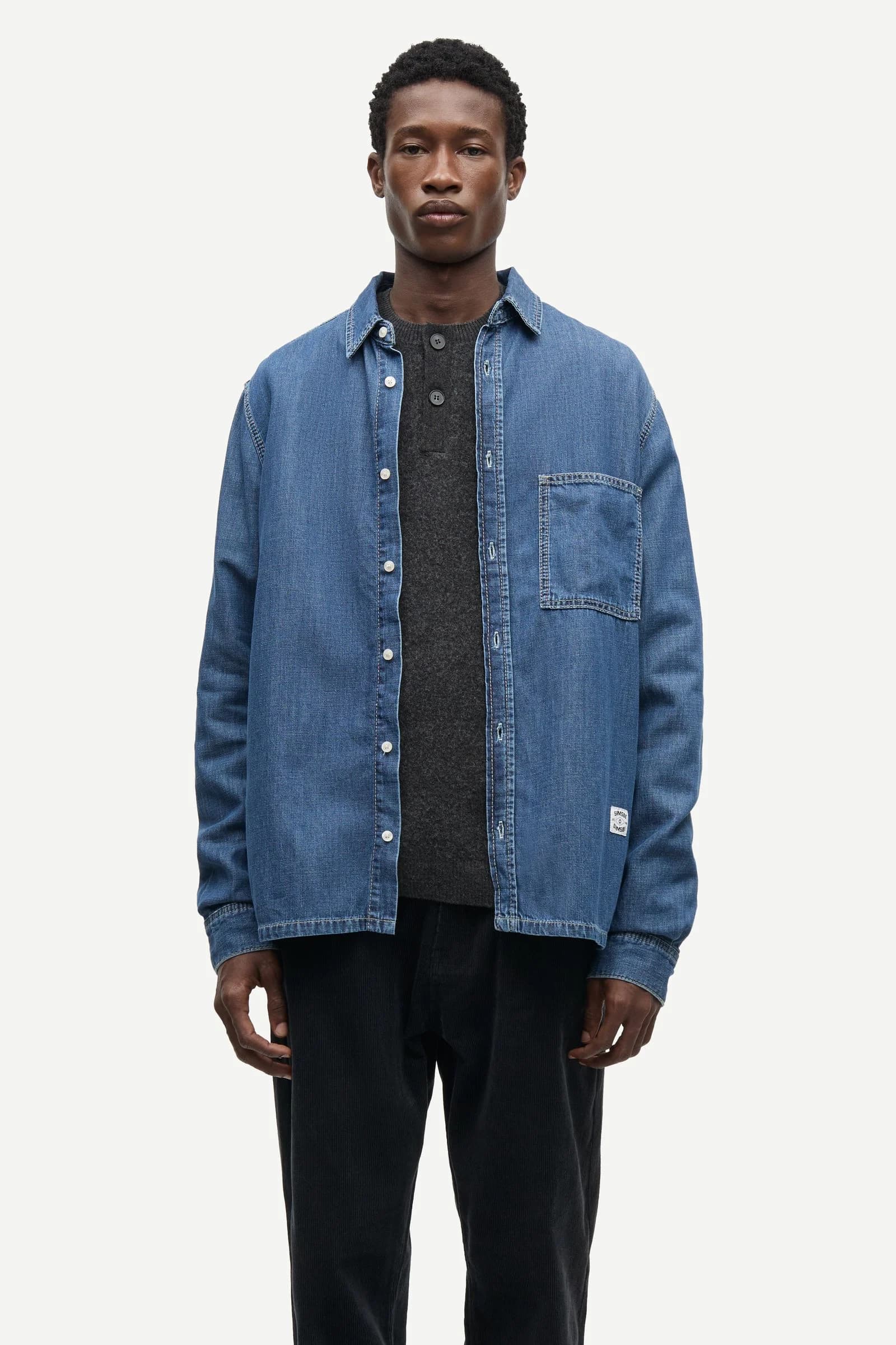 Saryan O shirt 16195 Mid Blue