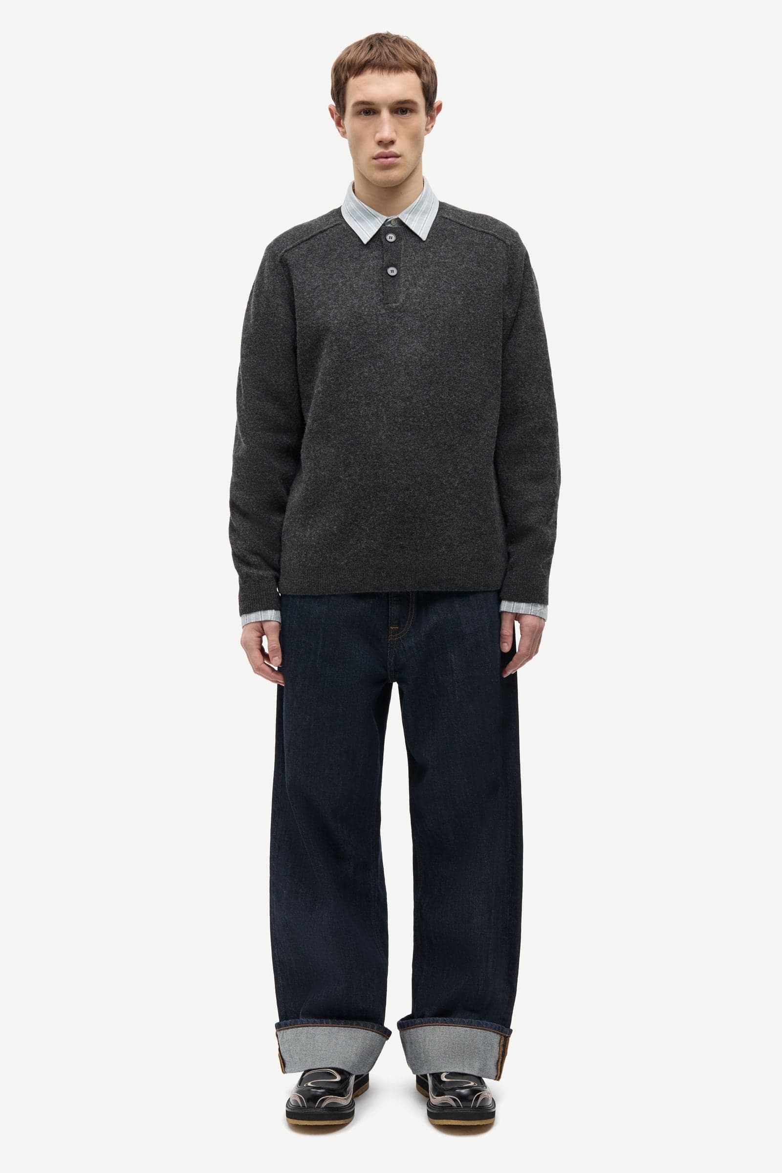 Sarick sweater 15561 Dark grey mel.