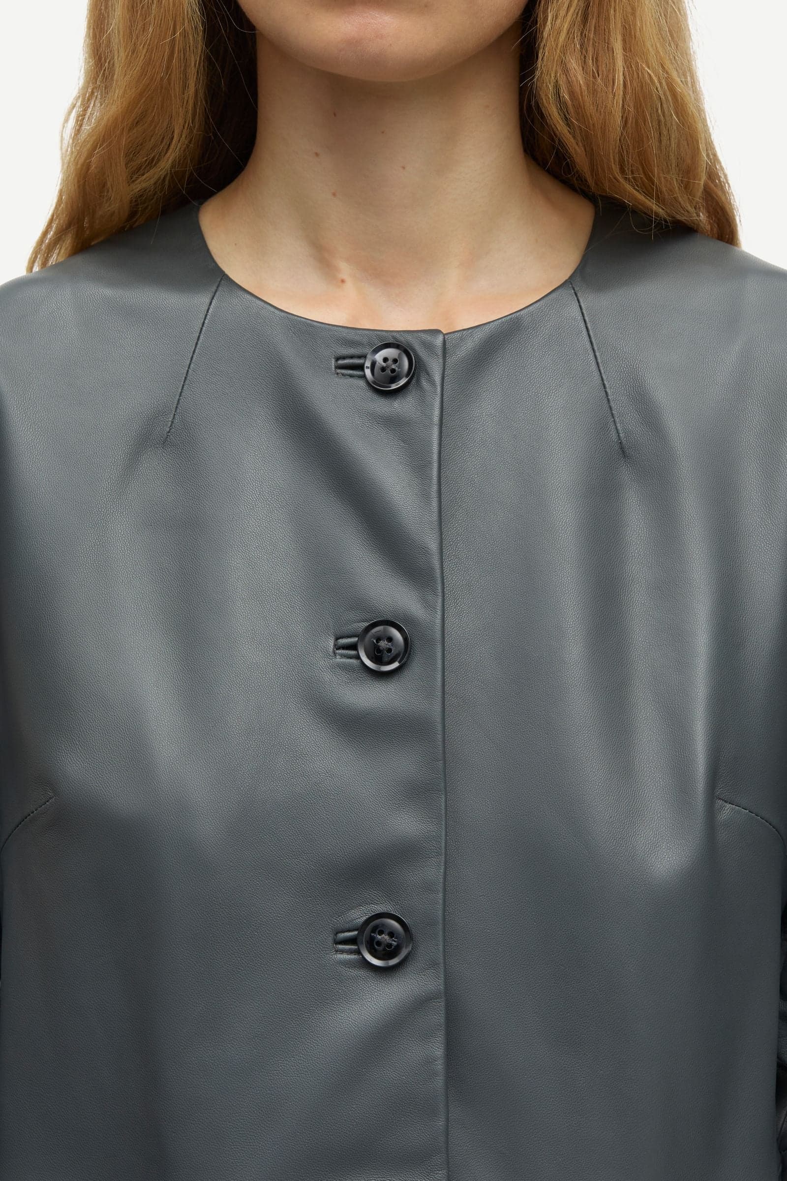 Saopal leather blazer 16174 Volcanic Ash
