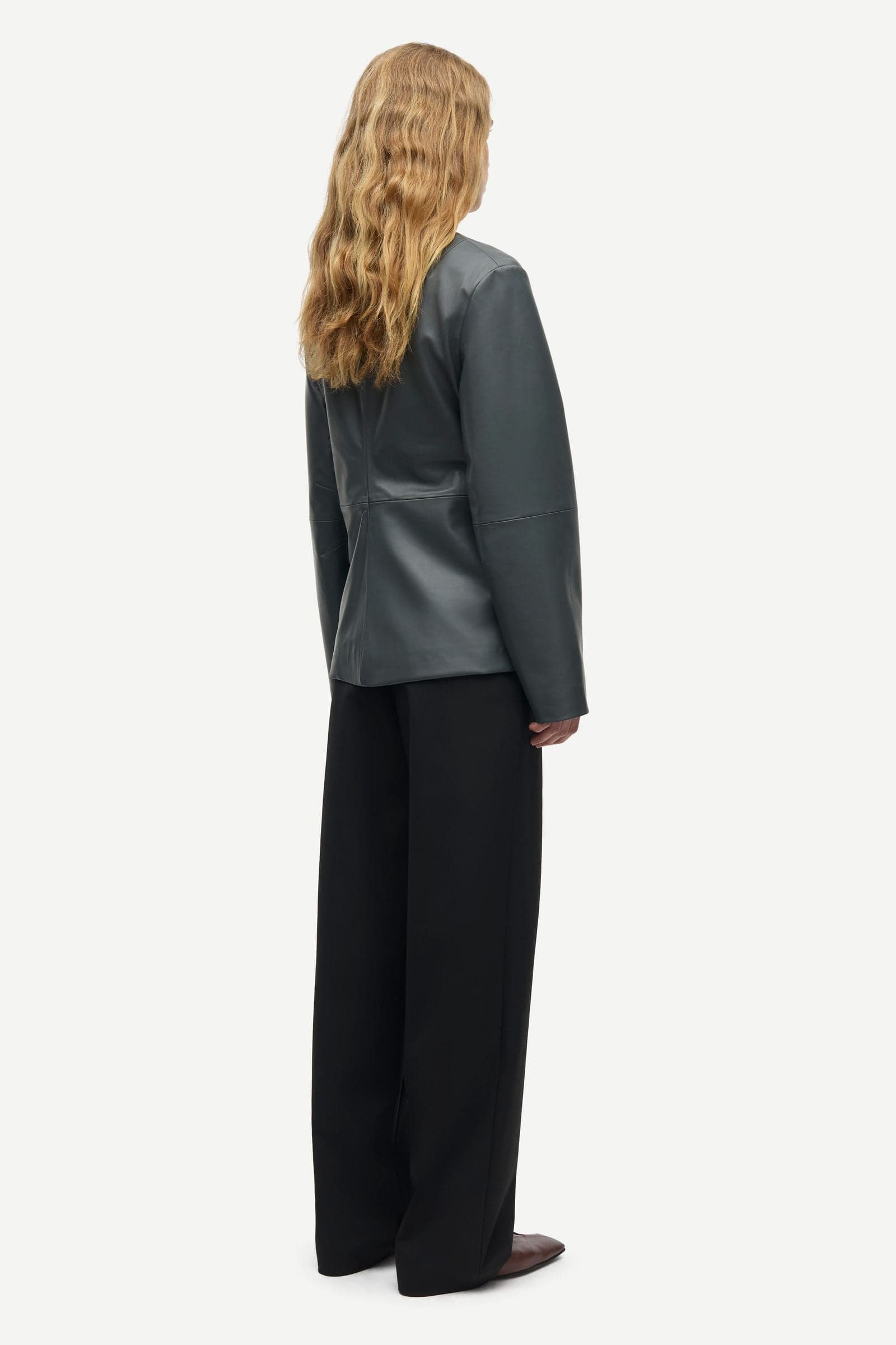 Saopal leather blazer 16174 Volcanic Ash