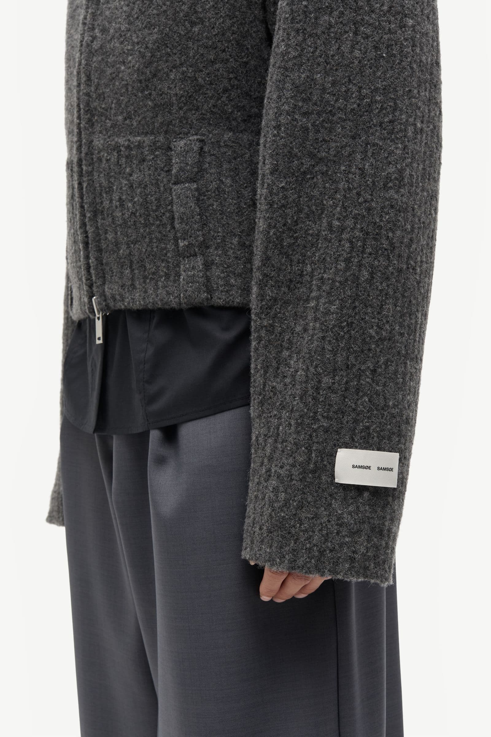 Samirra zip cardigan 15727 Dark grey mel.