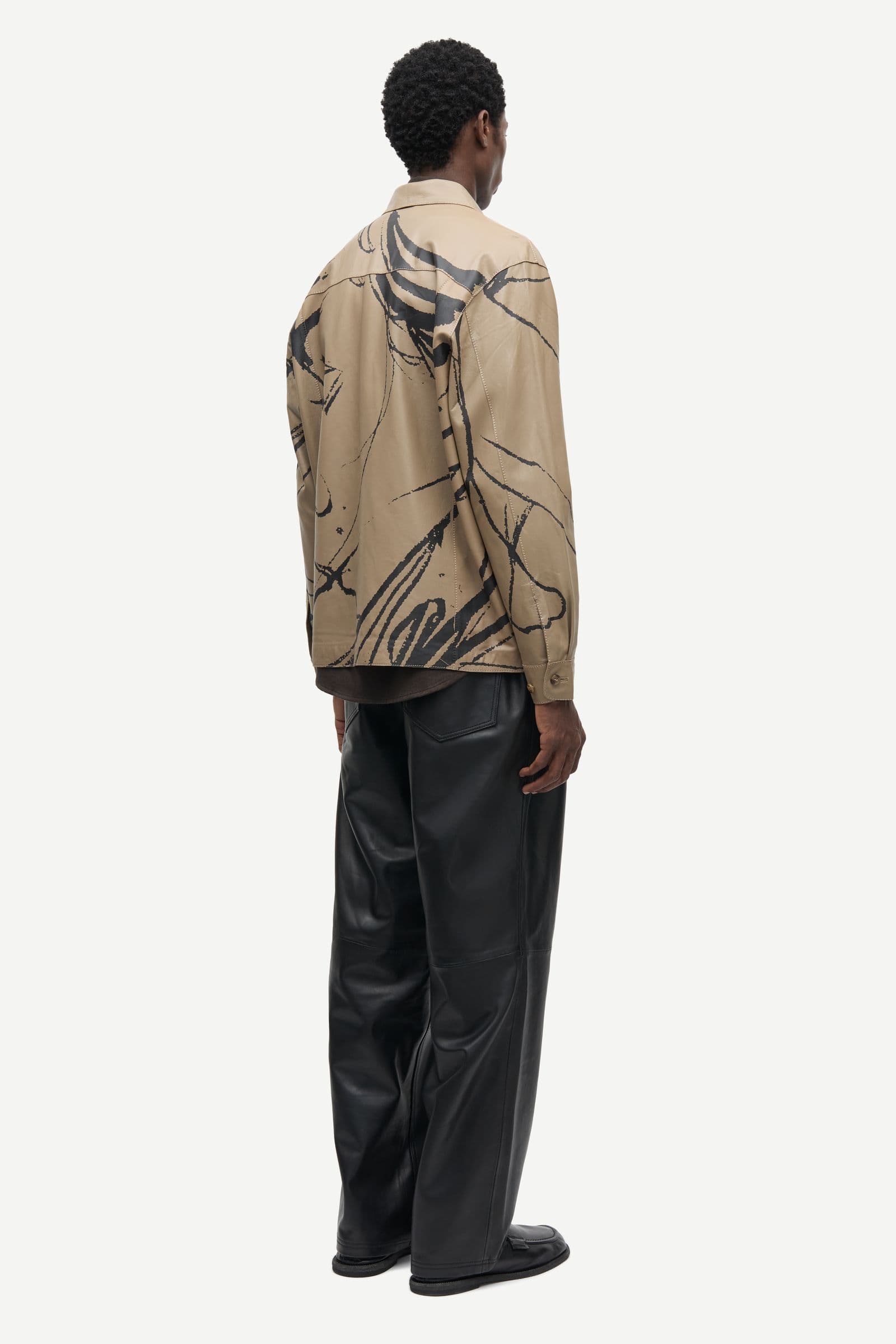 Sagiles leather shirt 15925 Lead Gray Lines