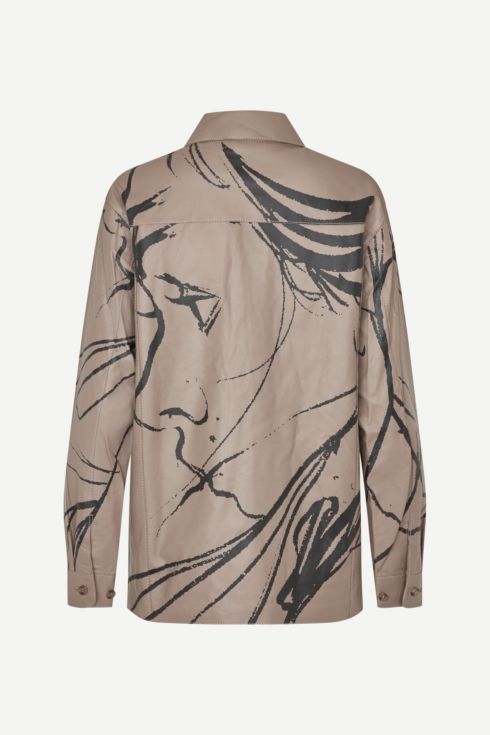 Sagiles leather shirt 15925 Lead Gray Lines