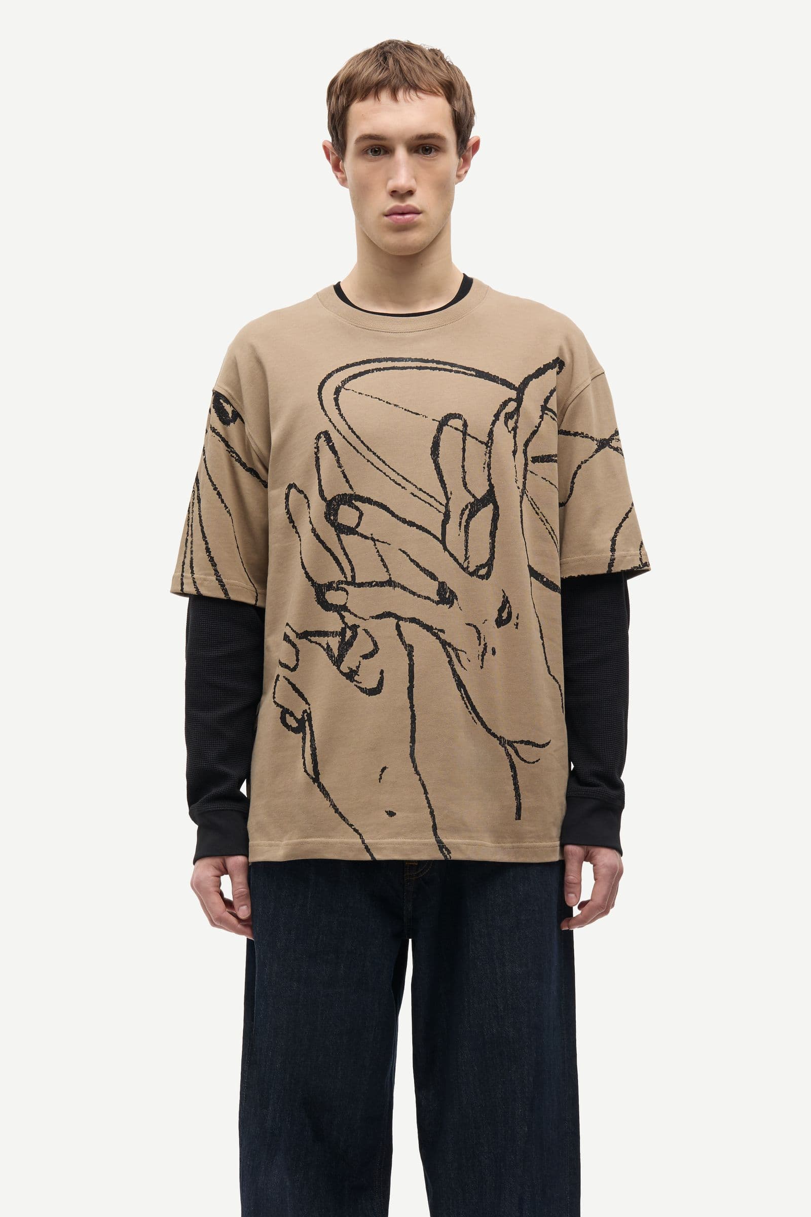 Sagiles t-shirt 11725 Lead Gray Lines