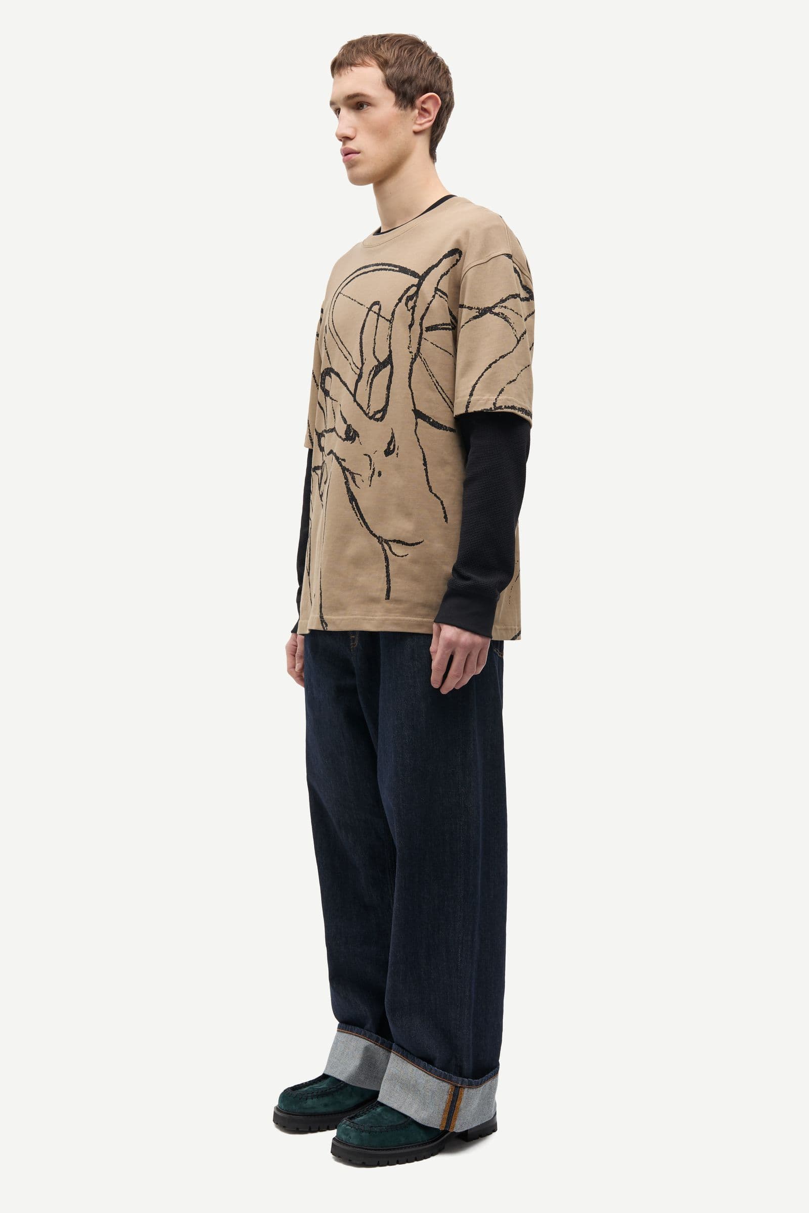 Sagiles t-shirt 11725 Lead Gray Lines
