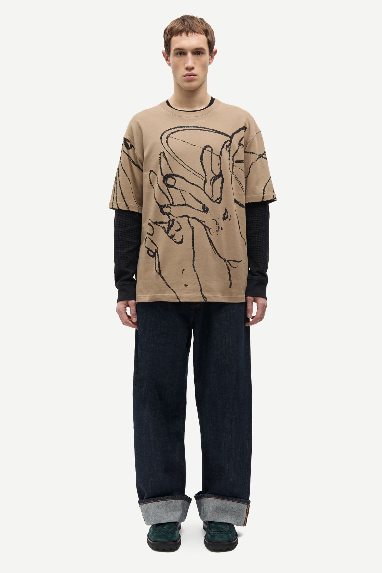 Sagiles t-shirt 11725 Lead Gray Lines