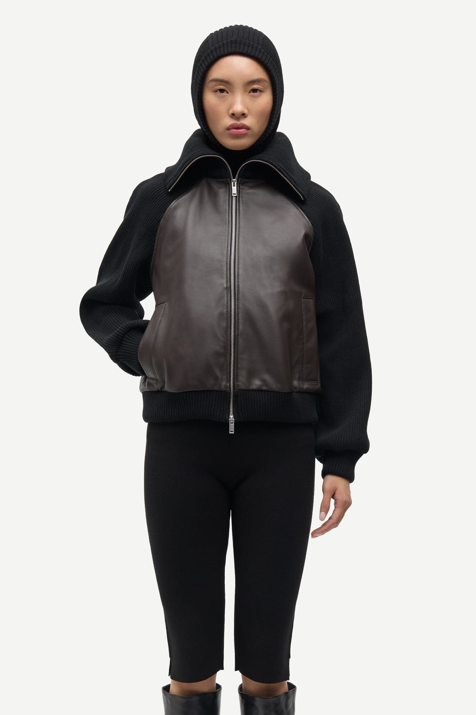 Saolive leather jacket 16174 Mulch
