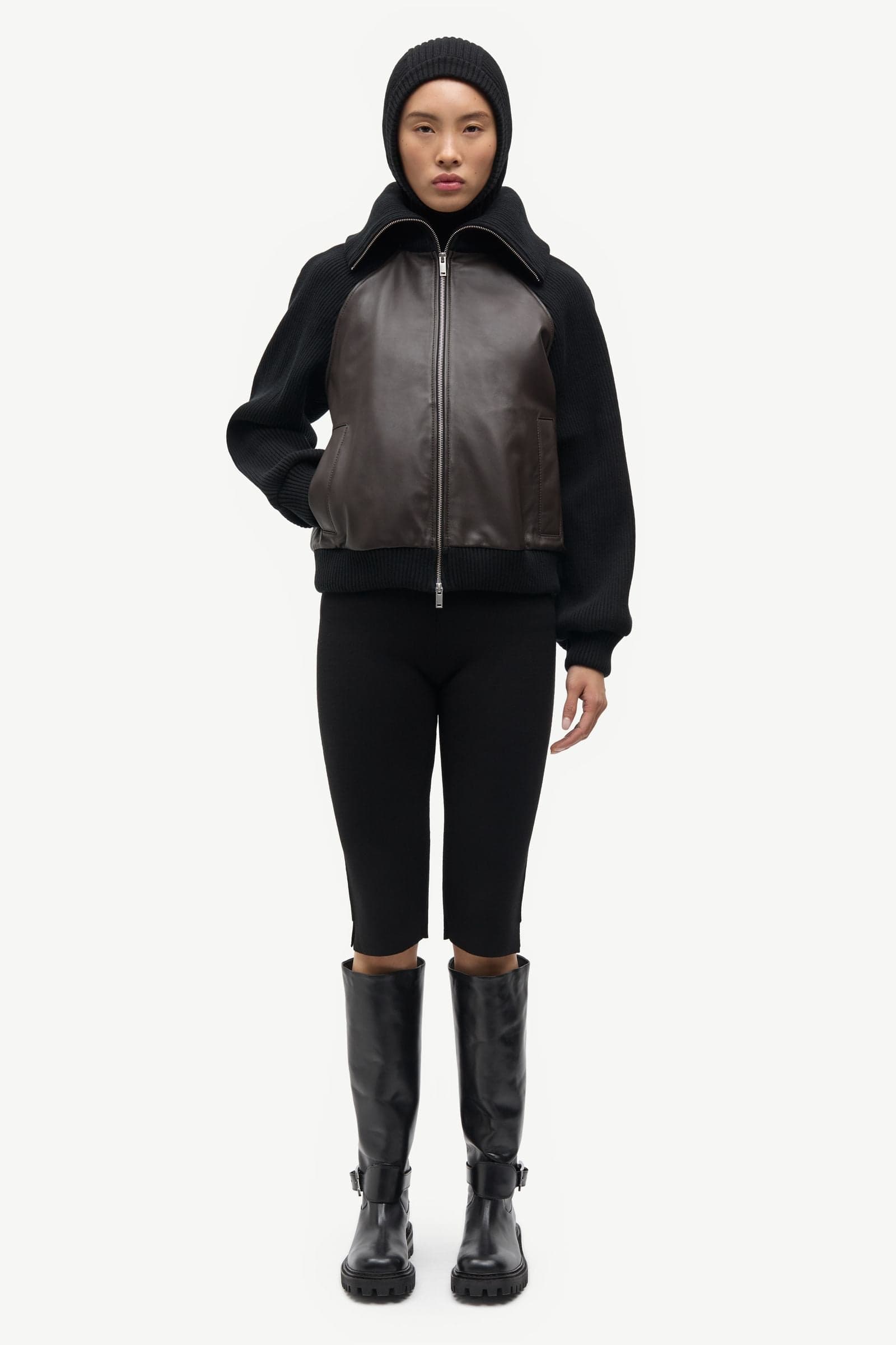 Saolive leather jacket 16174 Mulch