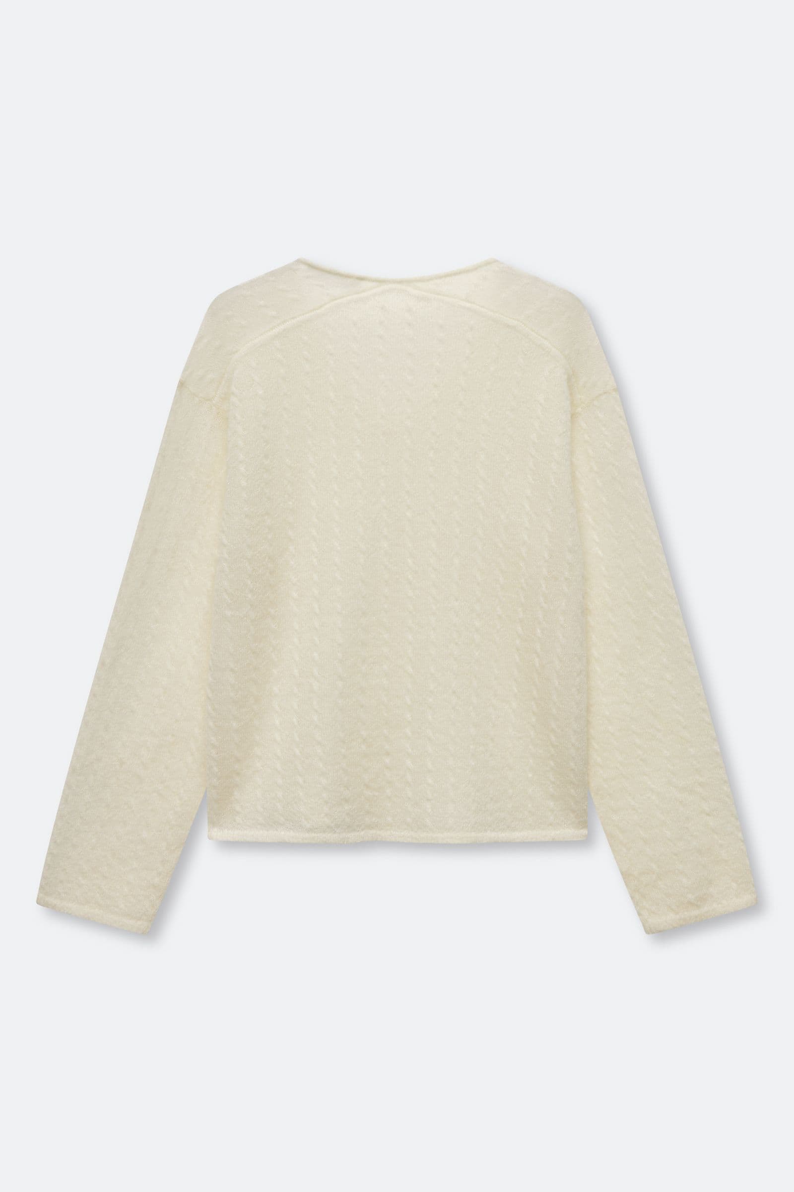 Sakia cable v-neck 15999 Egret