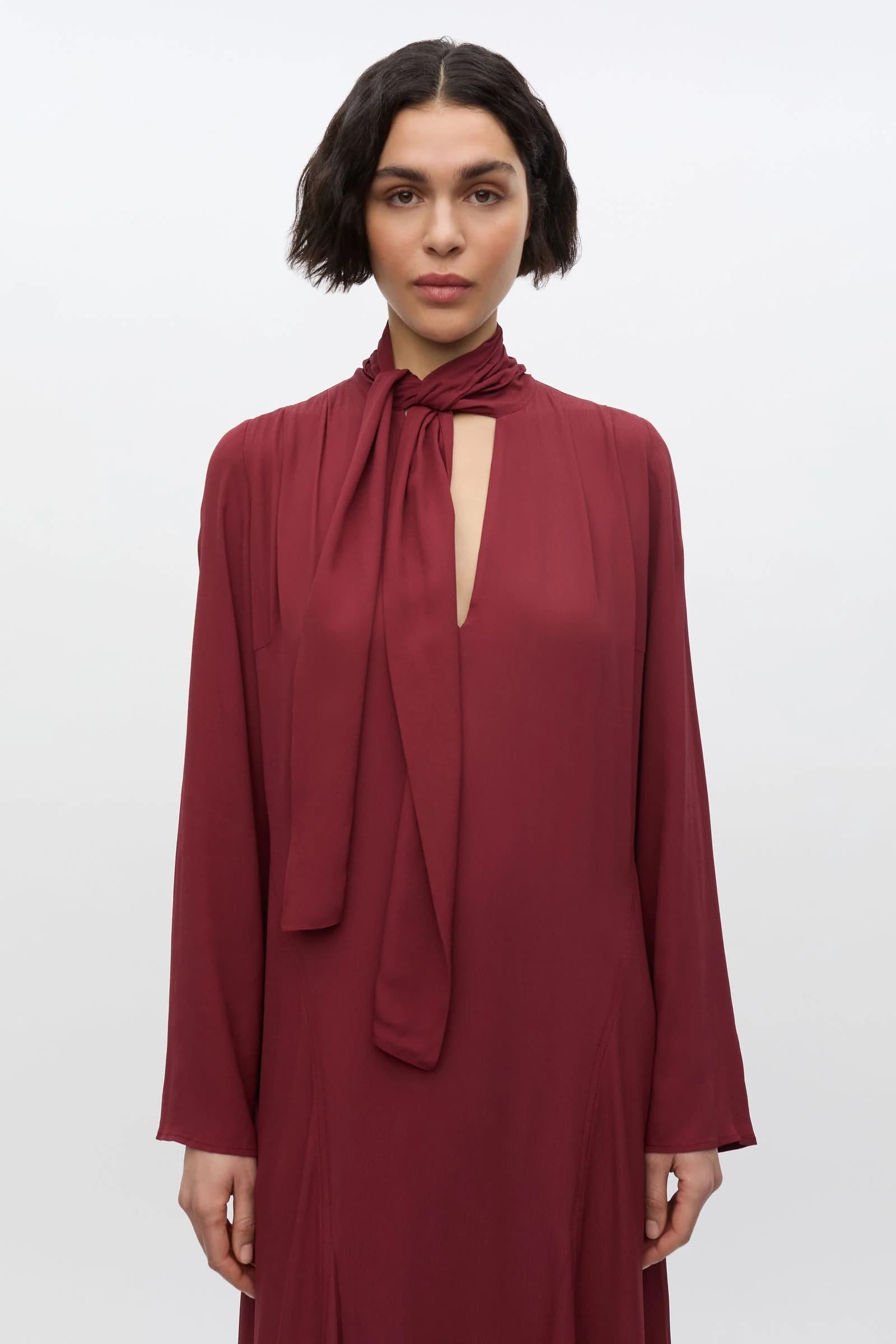 Saniva LS midi dress 15932 Syrah
