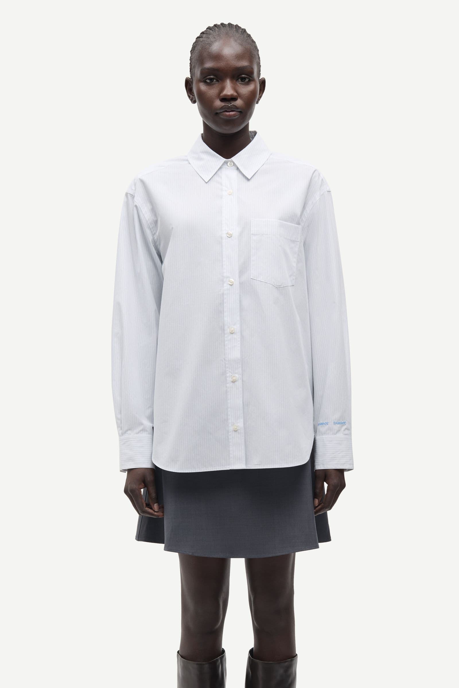 Salova pocket shirt 15756 White Pinstripe